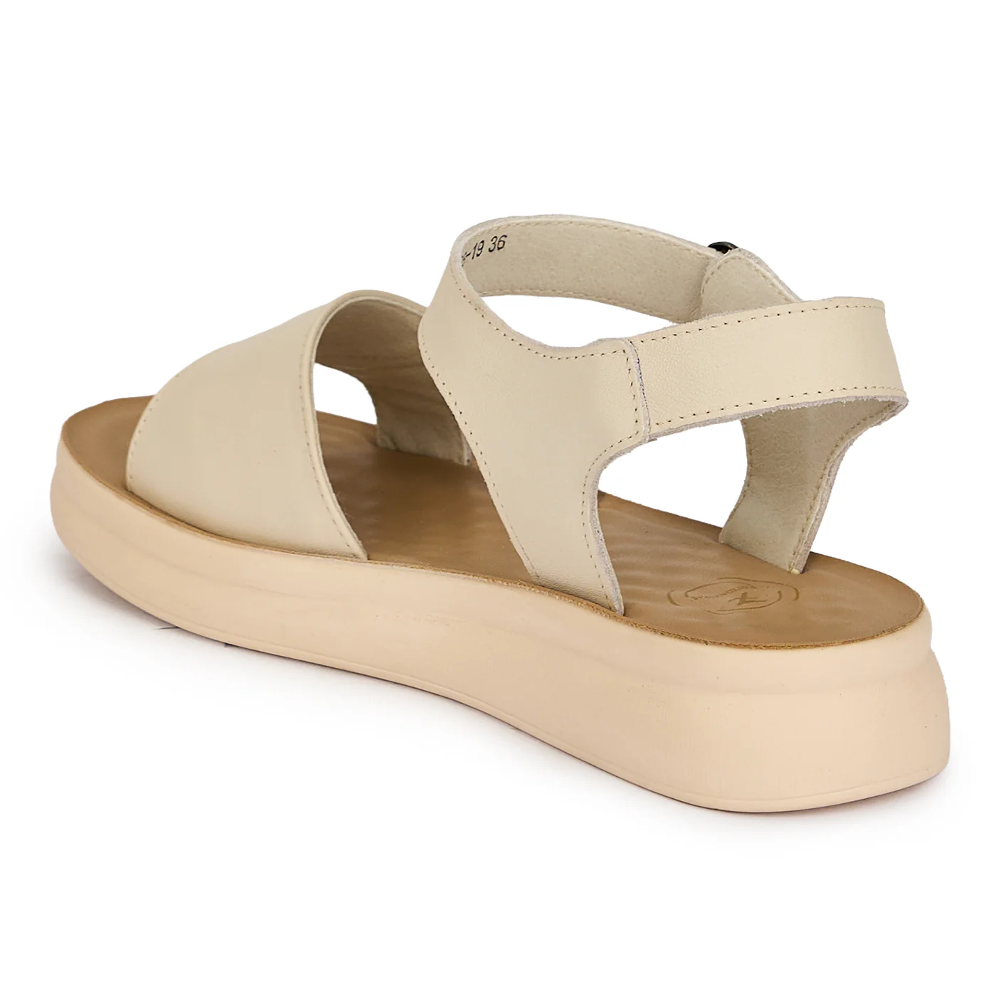Sandale dama din piele naturala crem 19742 - Image 2