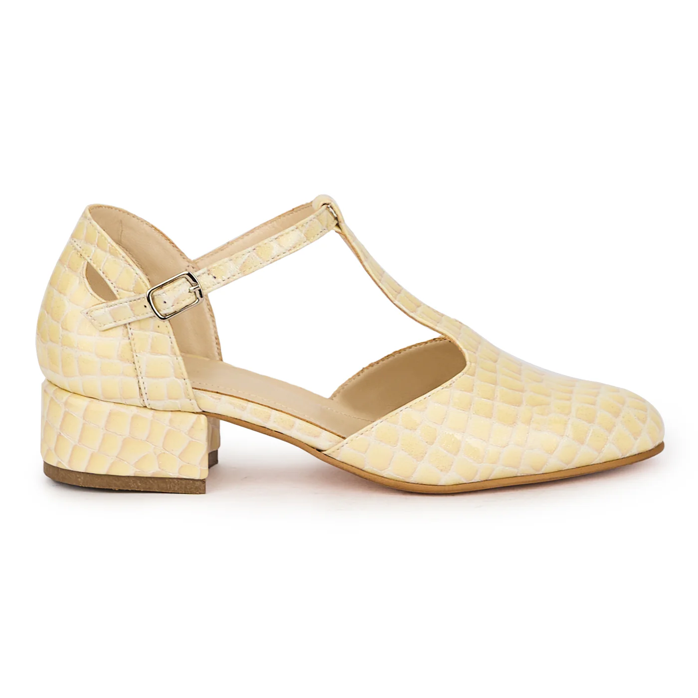 Sandale dama din piele naturala crem cu toc mic 3.5 cm 15989