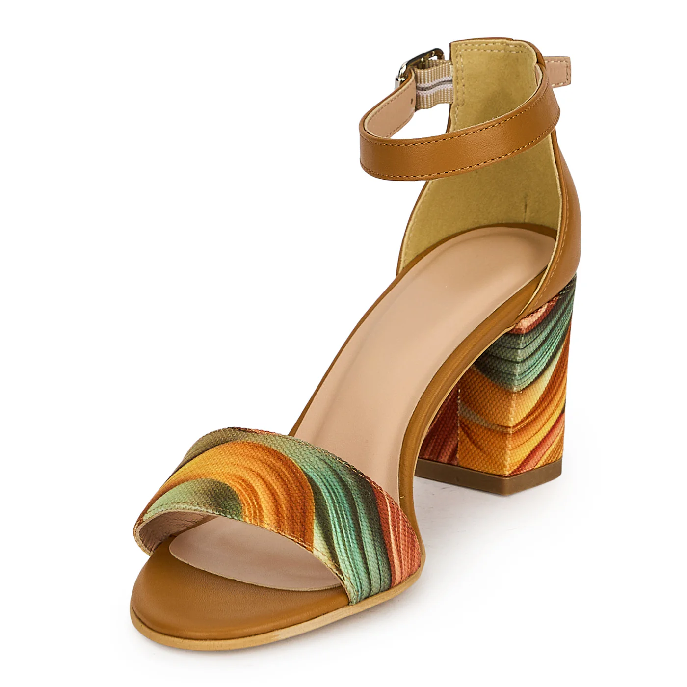 Sandale dama din piele naturala cu toc gros 7 cm 19395 - Image 3