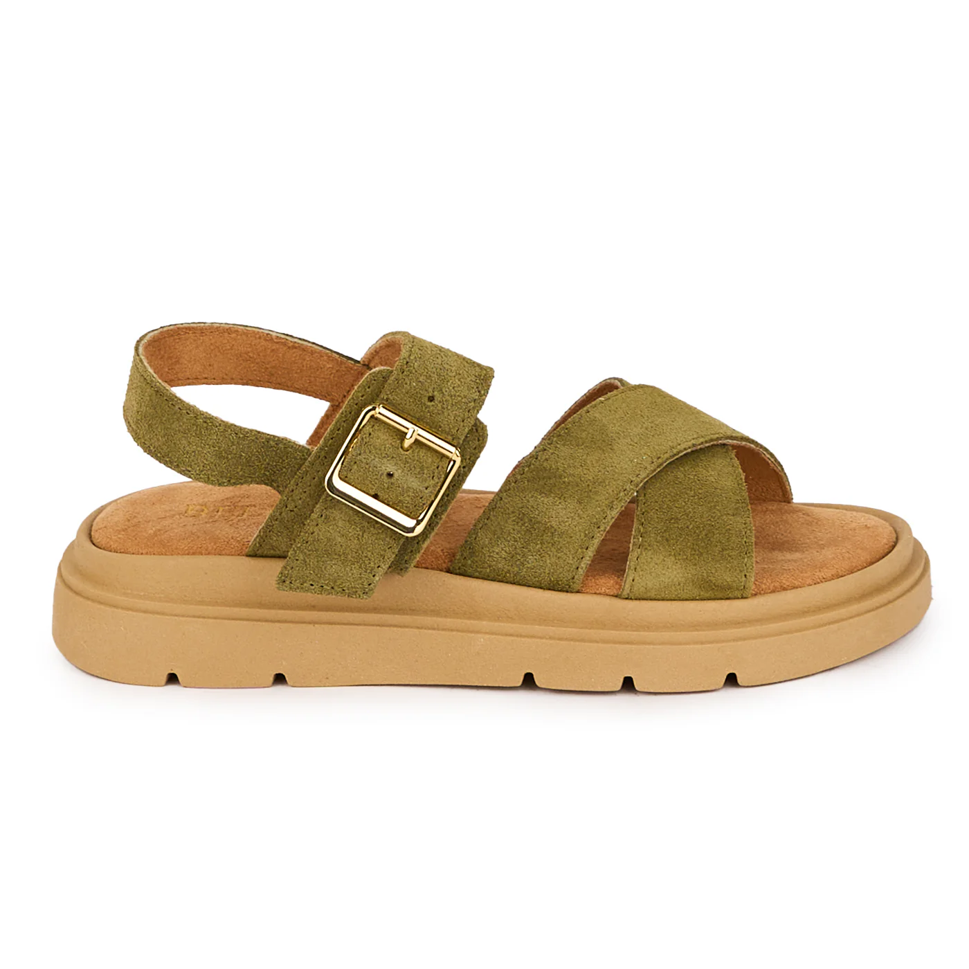 Sandale dama din piele naturala kaki 18461
