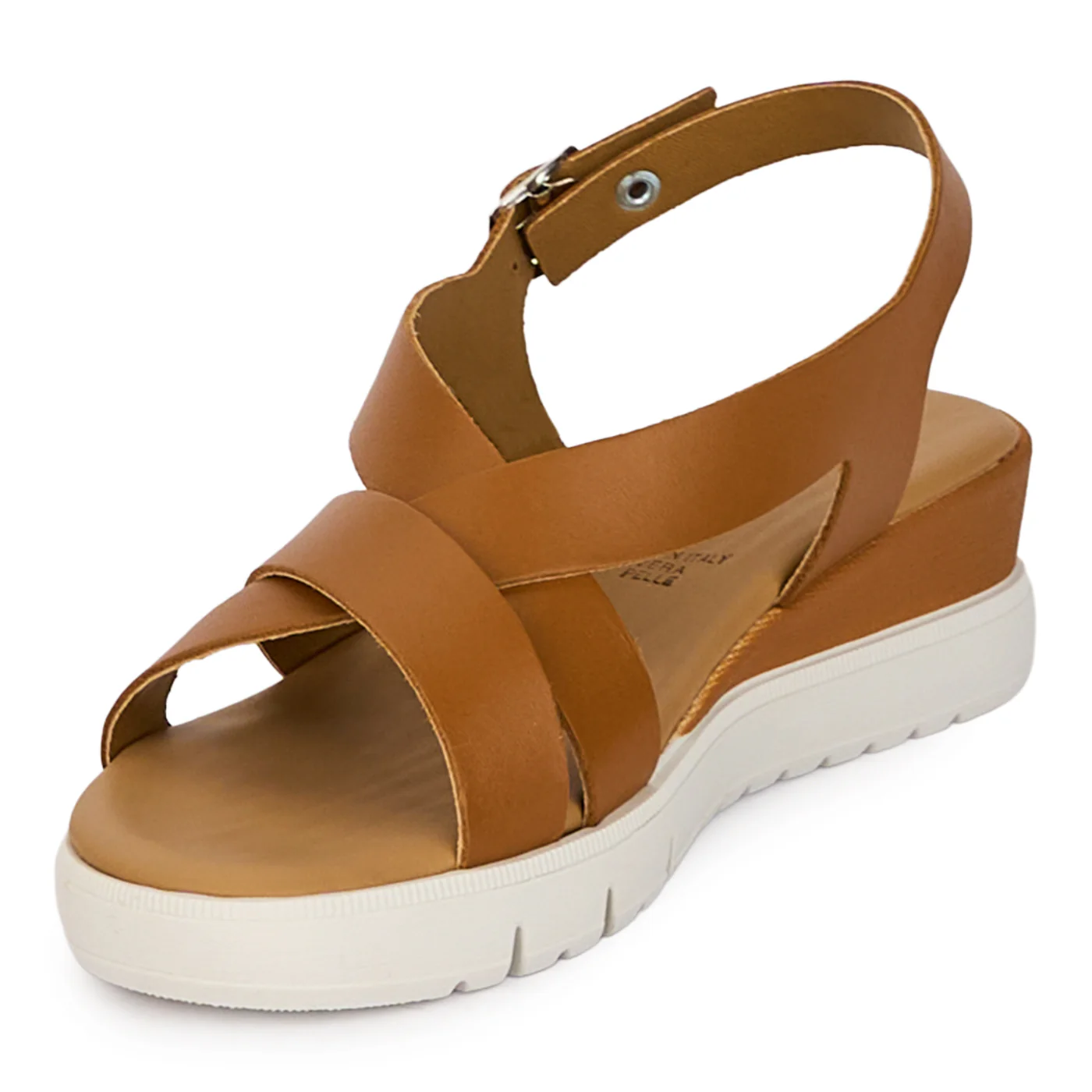 Sandale dama din piele naturala maro cu platforma 4 cm 18344 - Image 3