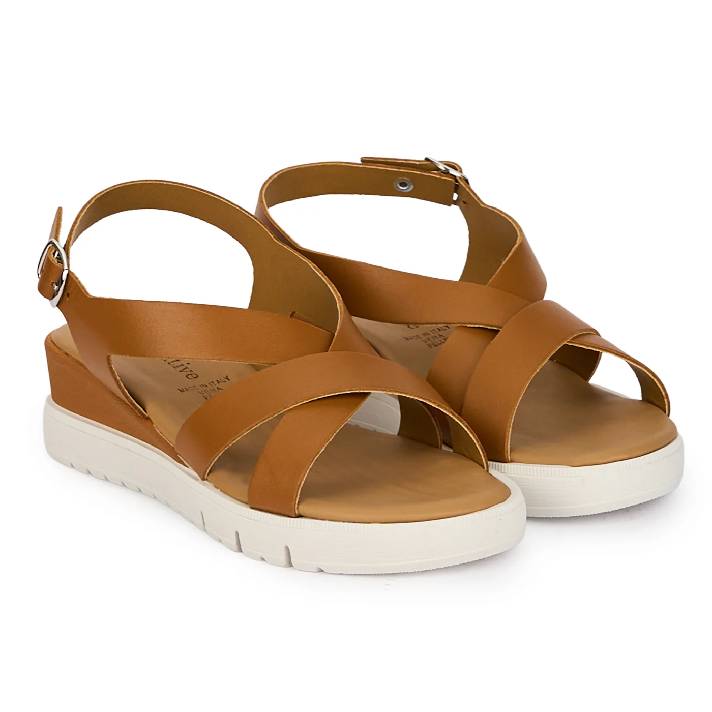 Sandale dama din piele naturala maro cu platforma 4 cm 18344 - Image 4