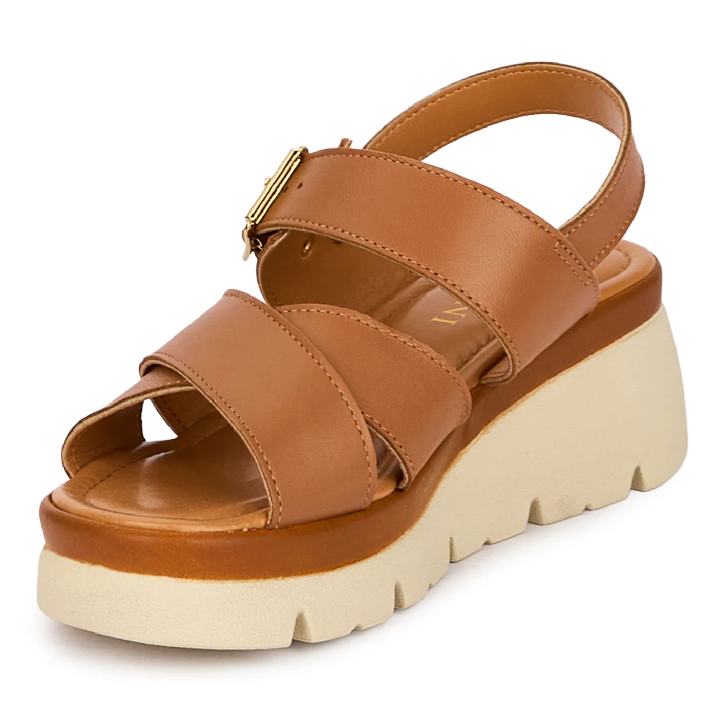 Sandale dama din piele naturala maro cu platforma 5 cm 18466 - Image 3