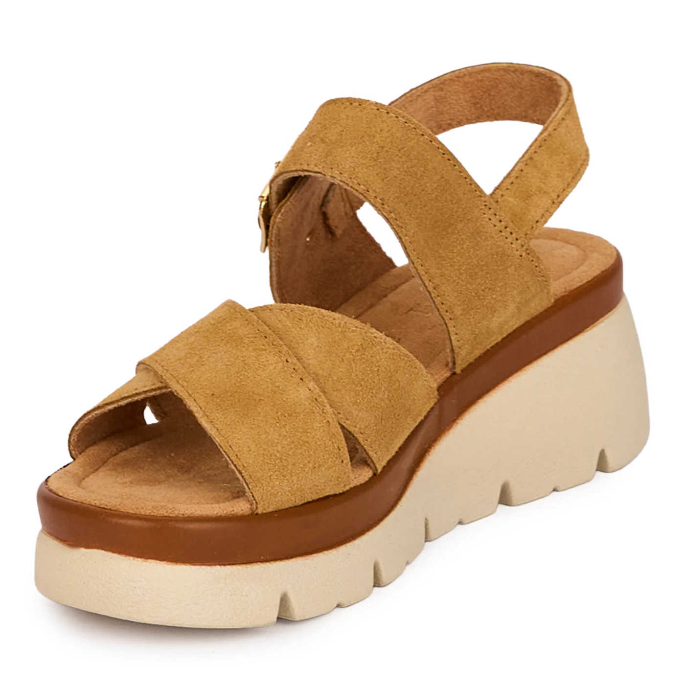 Sandale dama din piele naturala maro cu platforma 5 cm 18573 - Image 3