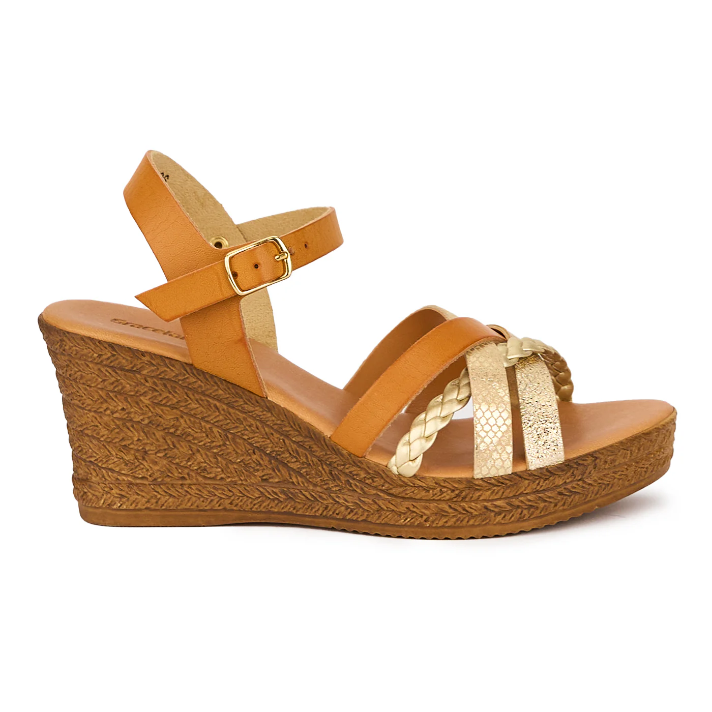 Sandale dama din piele naturala maro cu platforma 7.5 cm 15343