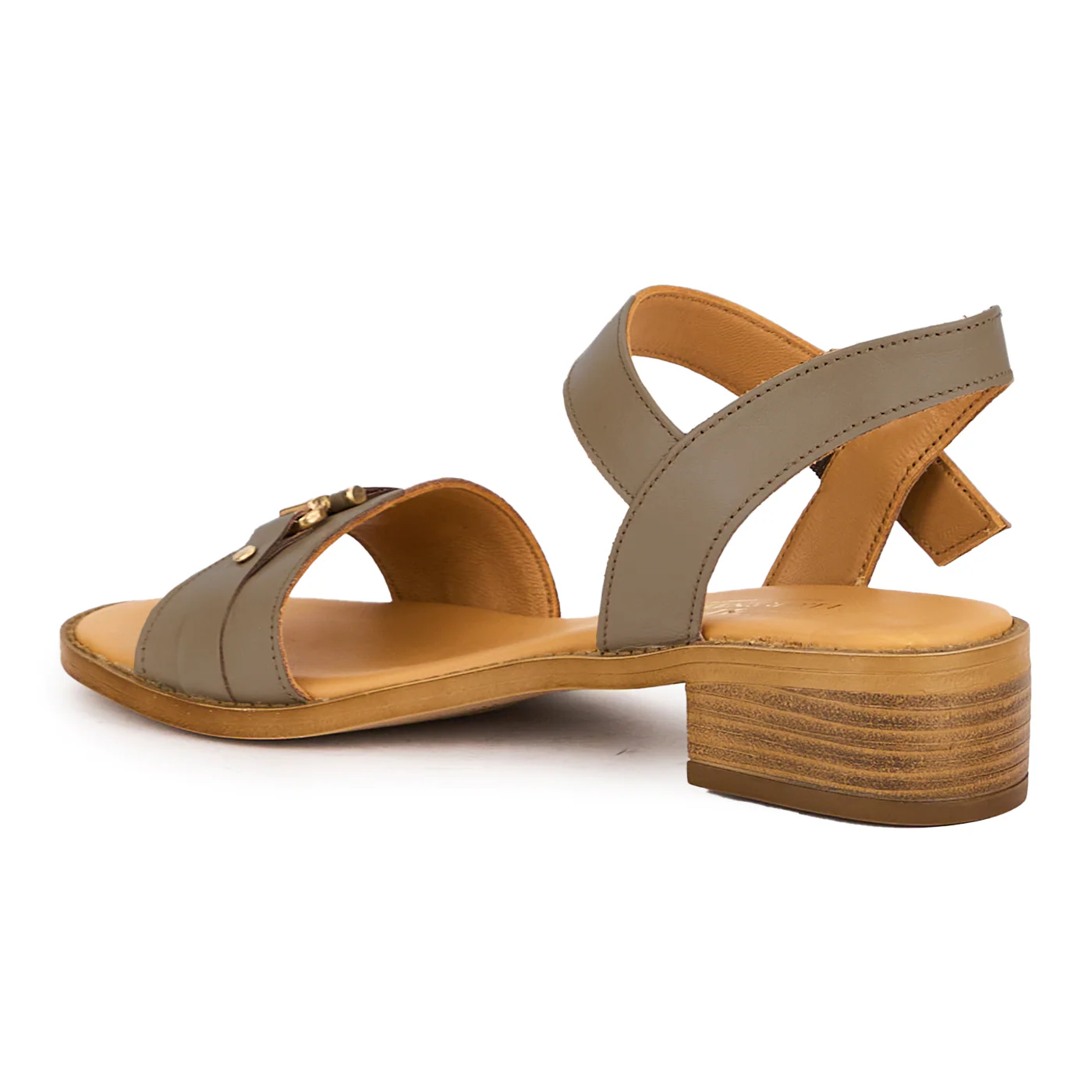 Sandale dama din piele naturala bej cu toc mic 3.5 cm 16371 - Image 2