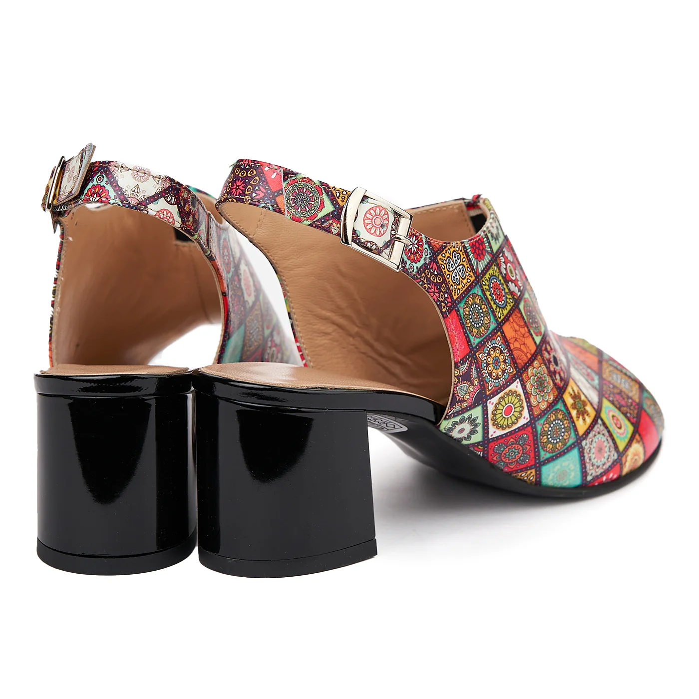 Sandale dama din piele naturala model geometric 5439 - Image 2