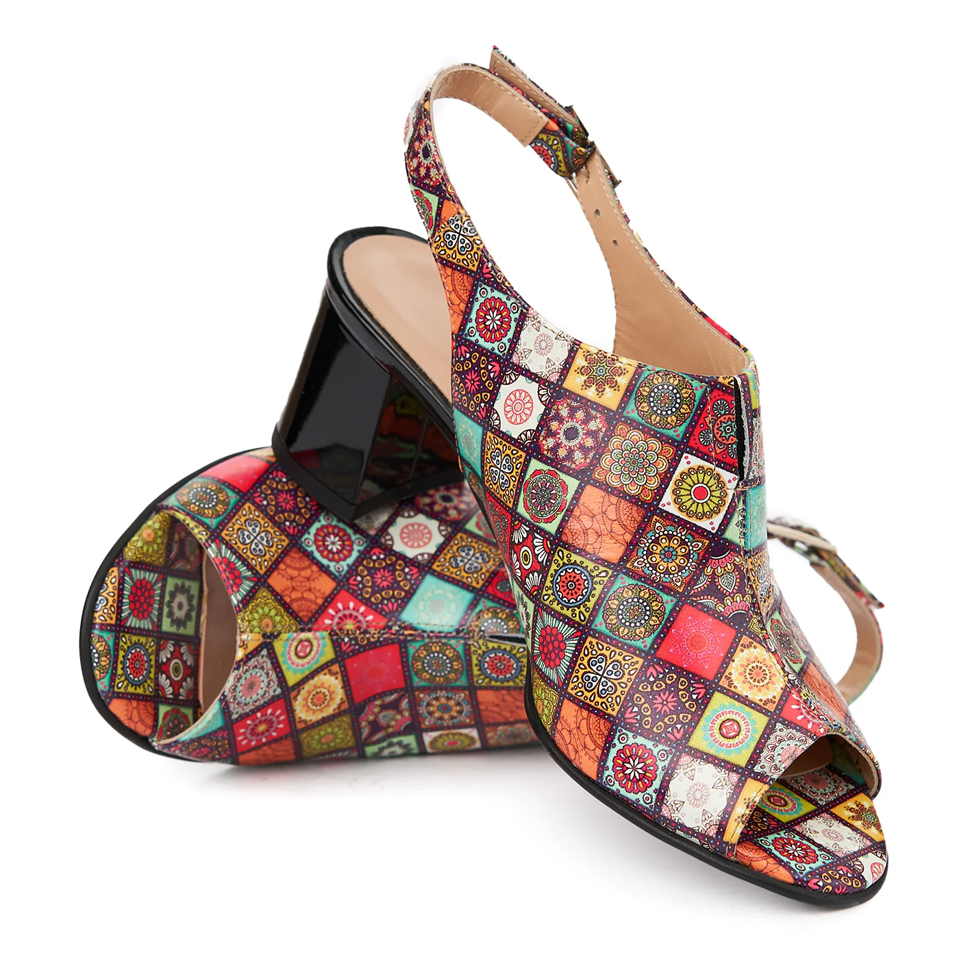 Sandale dama din piele naturala model geometric 5439 - Image 4