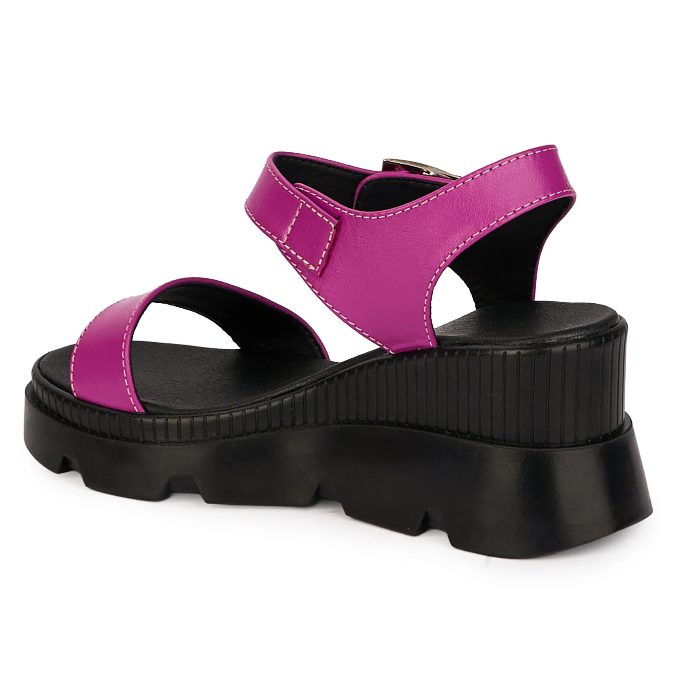 Sandale dama din piele naturala mov cu platforma 7 cm 18523 - Image 2