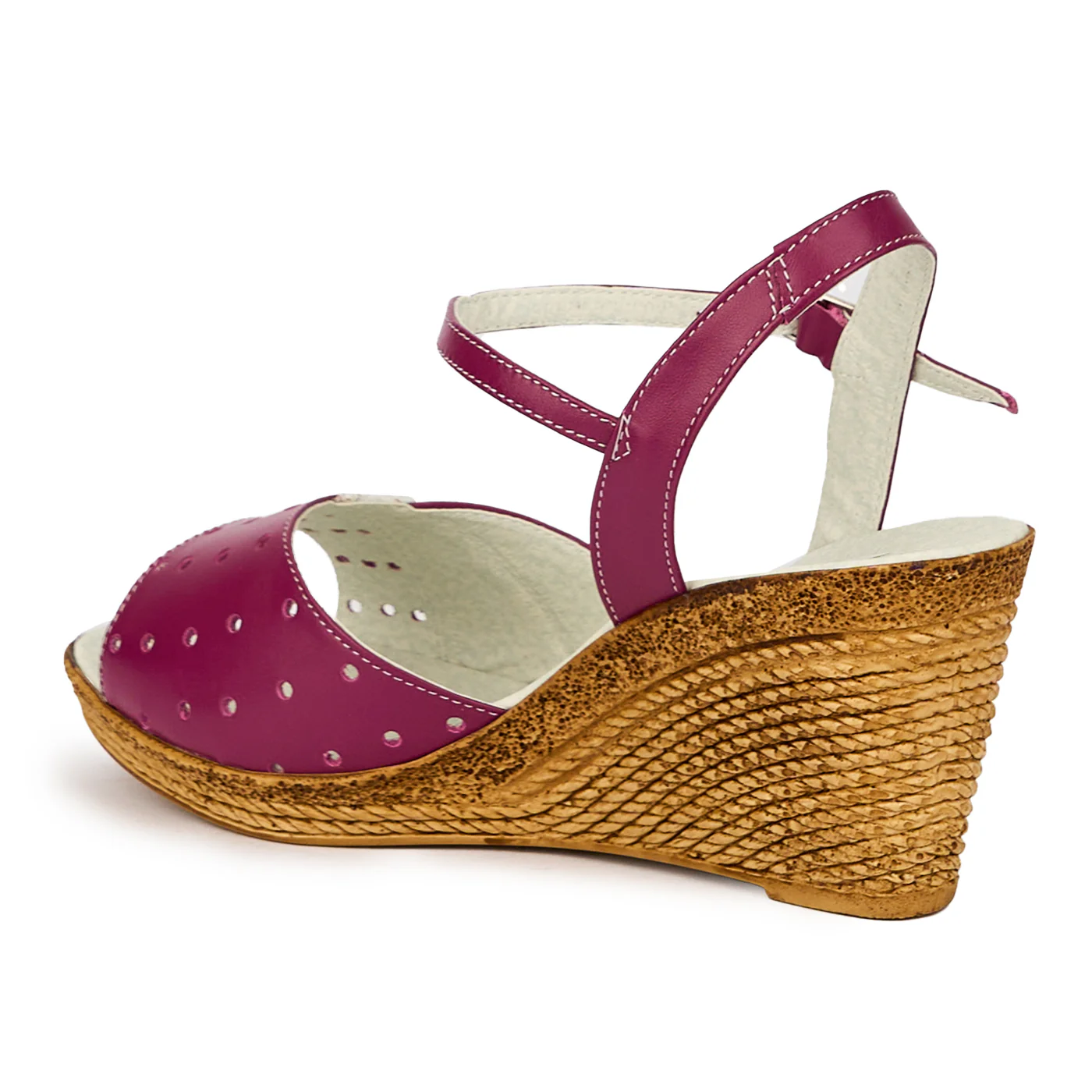 Sandale dama din piele naturala mov cu platforma 8 cm 15826 - Image 2