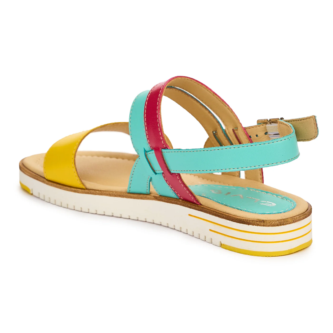 Sandale dama din piele naturala multicolor 13076 - Image 2
