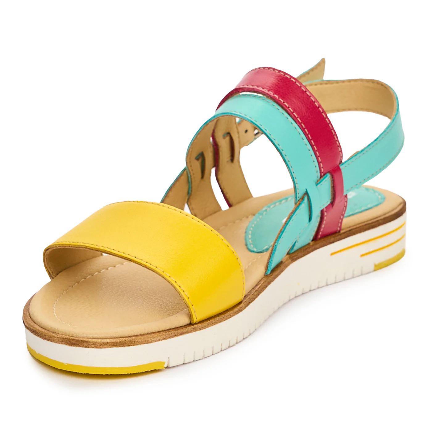 Sandale dama din piele naturala multicolor 13076 - Image 3