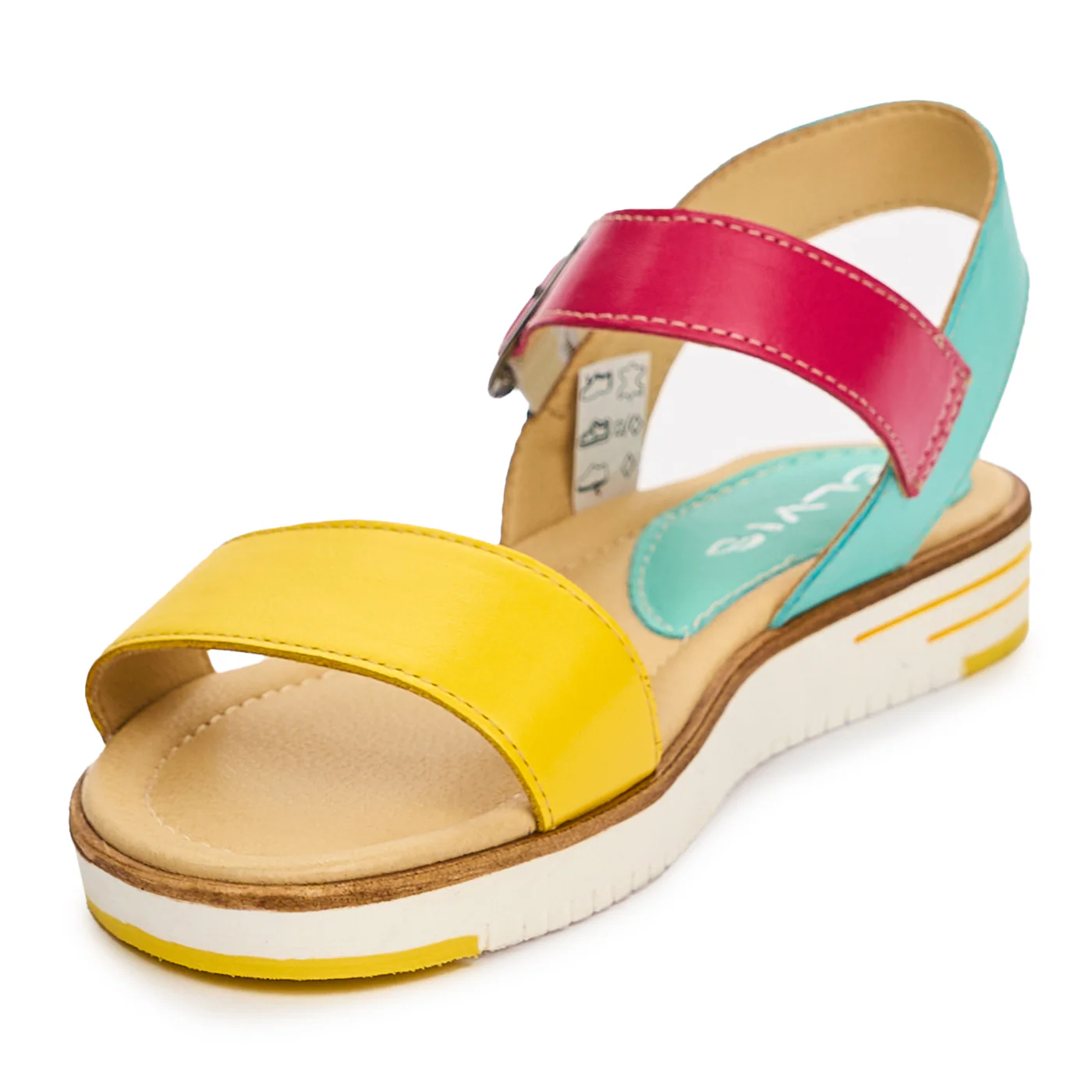 Sandale dama din piele naturala multicolor 13078 - Image 3