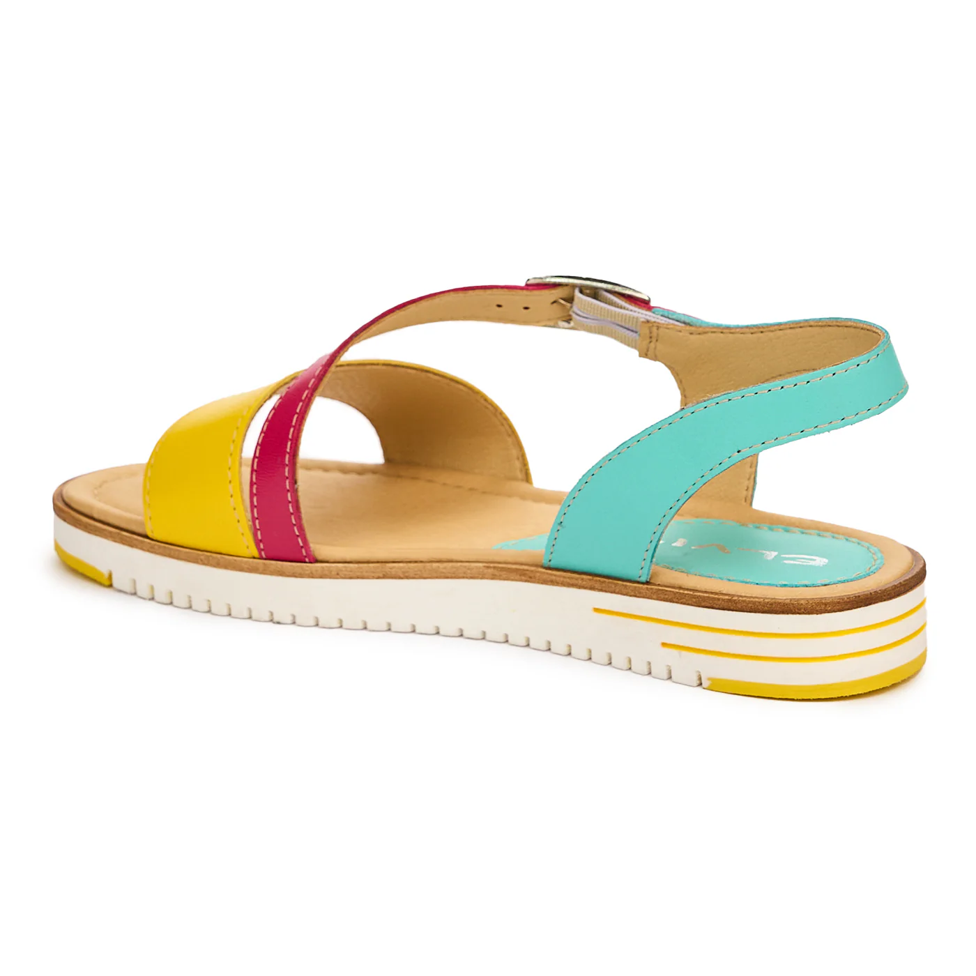 Sandale dama din piele naturala multicolor 13083 - Image 2