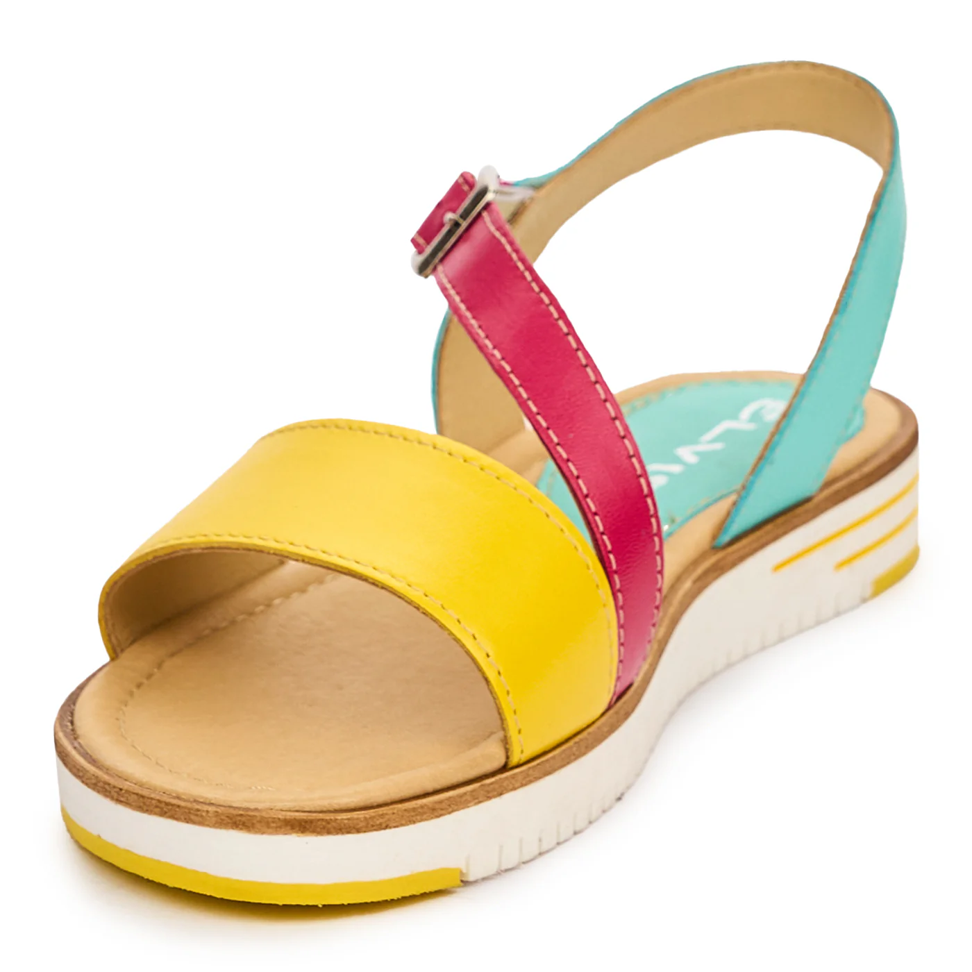 Sandale dama din piele naturala multicolor 13083 - Image 3