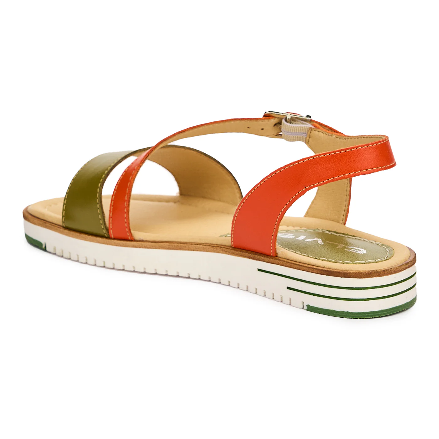 Sandale dama din piele naturala multicolor 13085 - Image 2