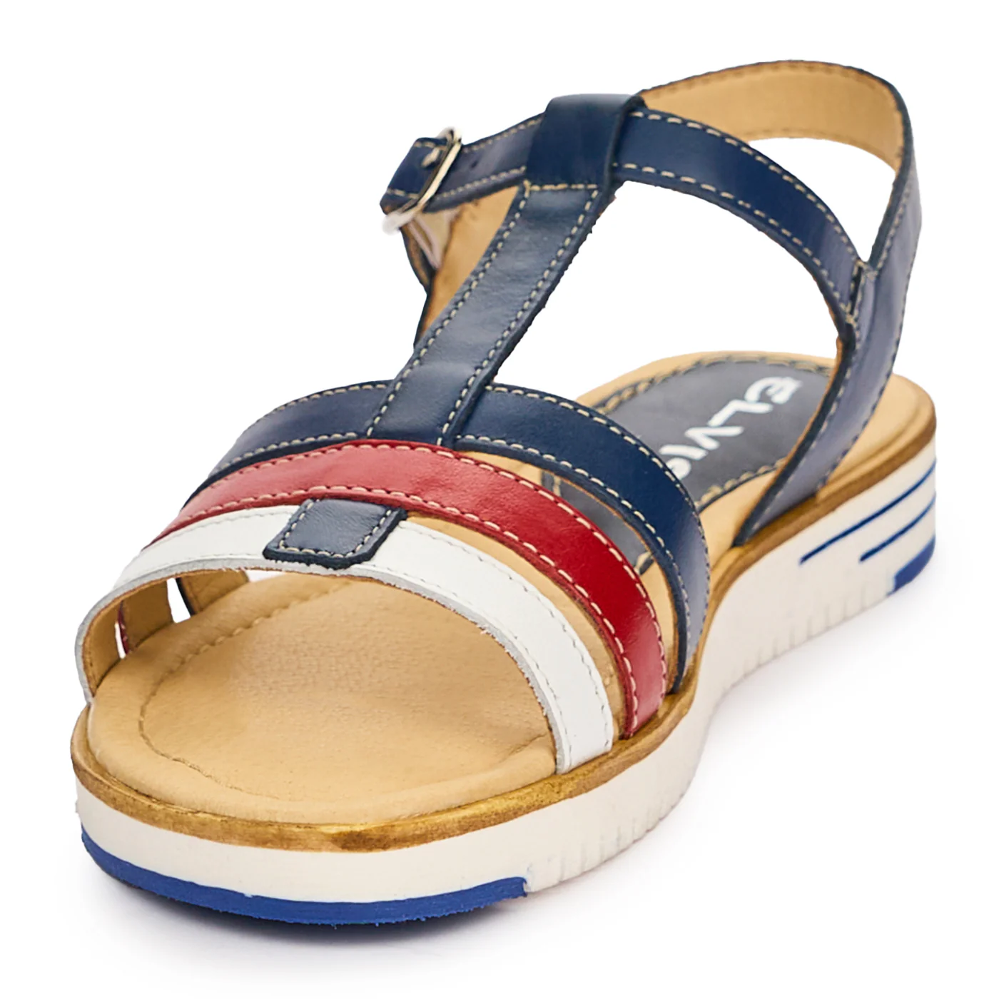 Sandale dama din piele naturala multicolor 13086 - Image 3