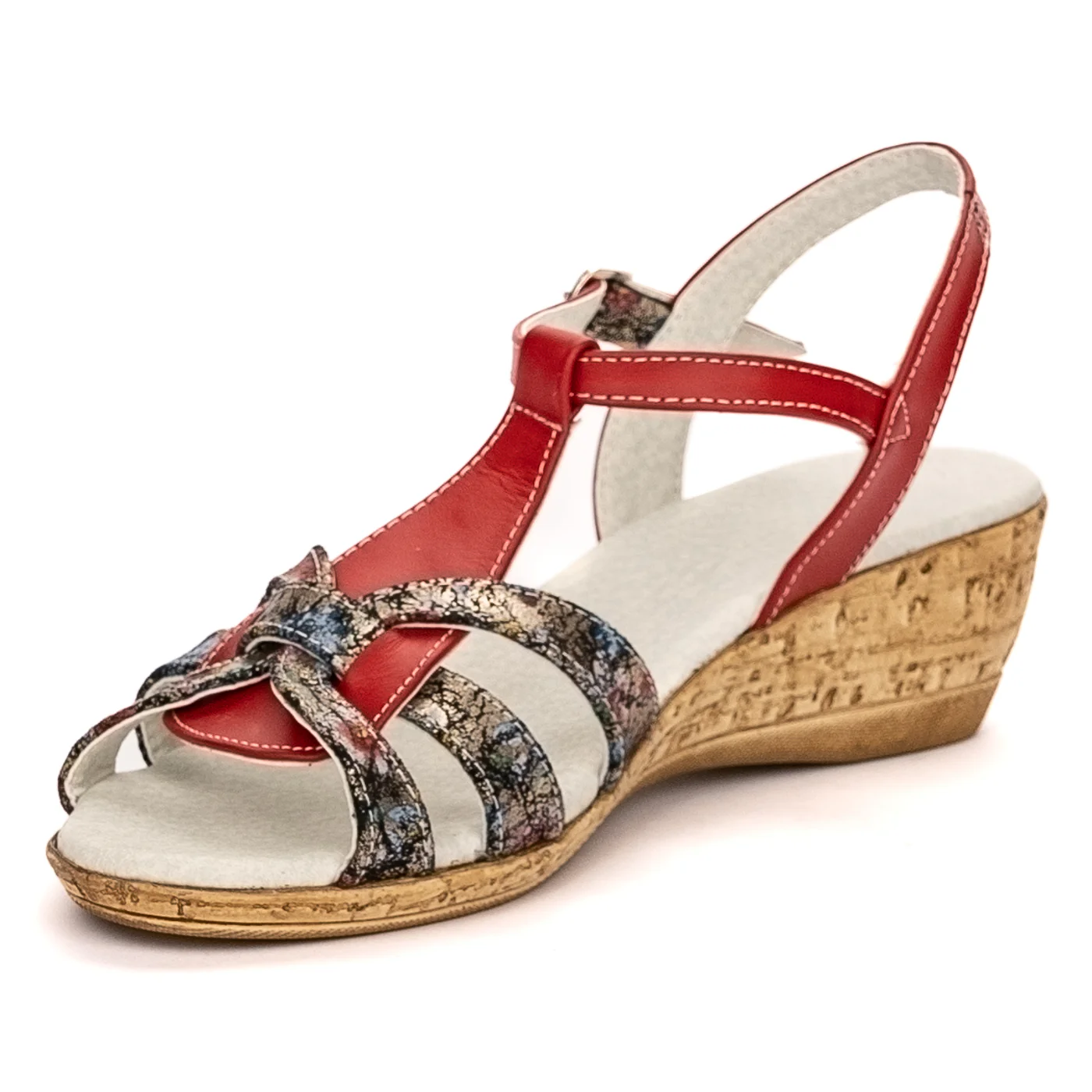 Sandale dama din piele naturala multicolor 13424 - Image 3