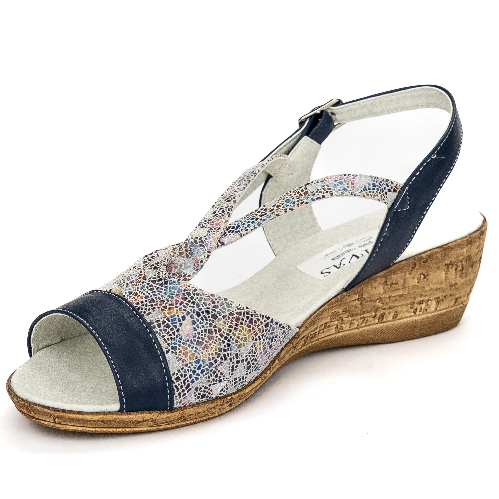 Sandale dama din piele naturala multicolor 13697 - Image 3