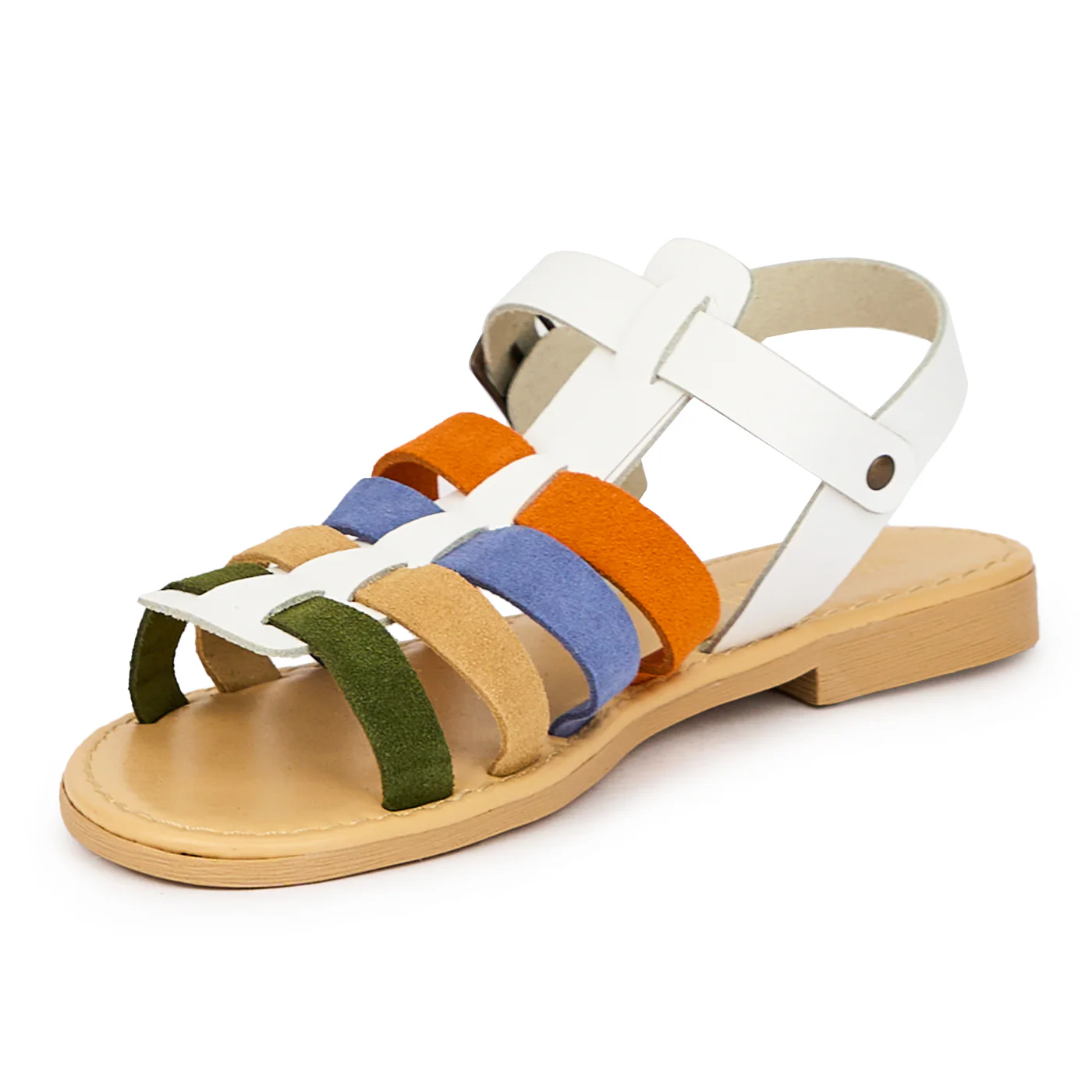 Sandale dama din piele naturala multicolor 15397 - Image 3