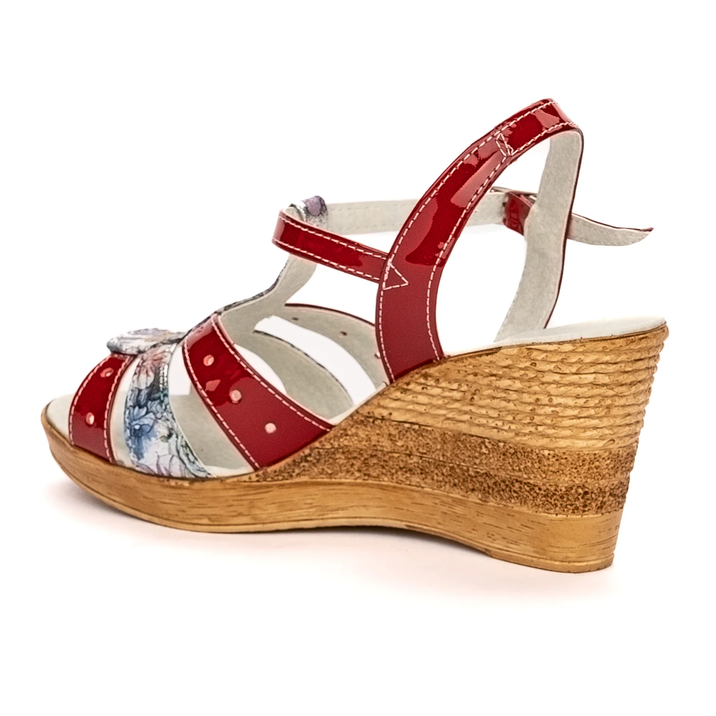 Sandale dama din piele naturala multicolor cu platforma 13356 - Image 2