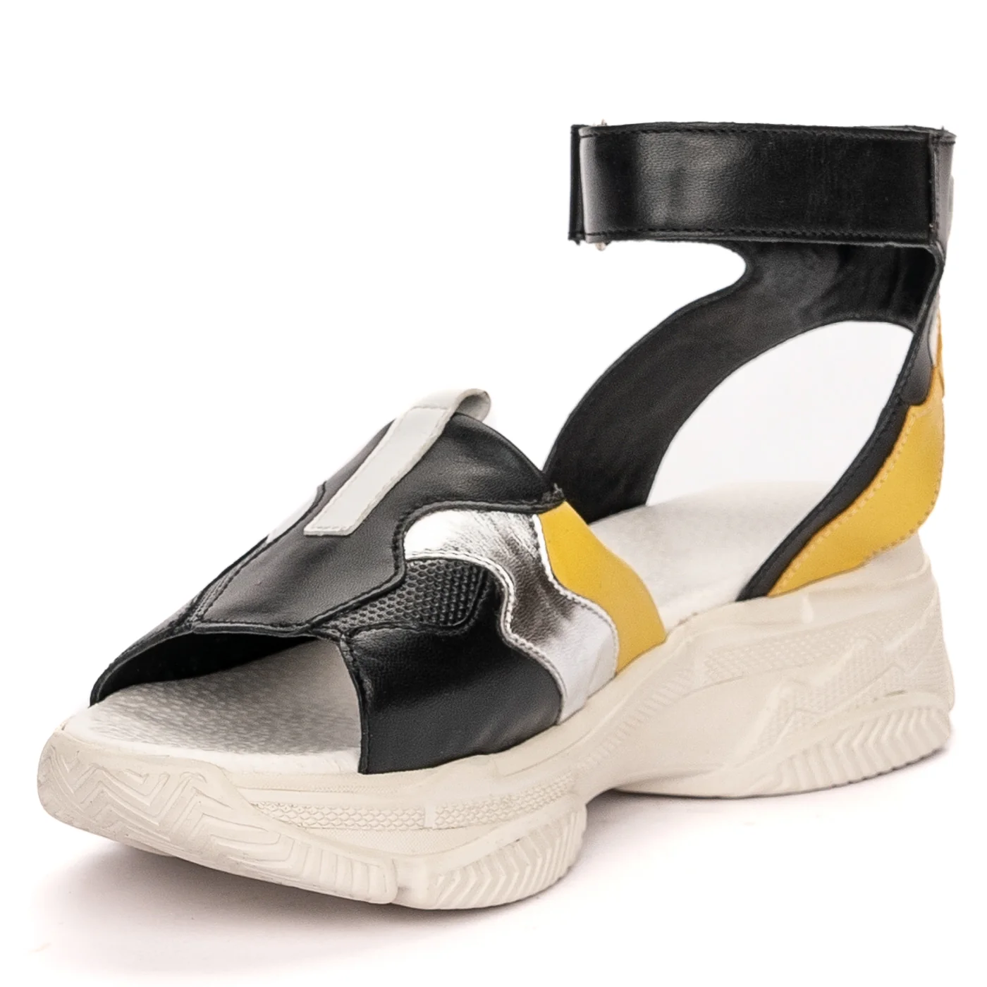 Sandale dama din piele naturala multicolor cu platforma 13471 - Image 6