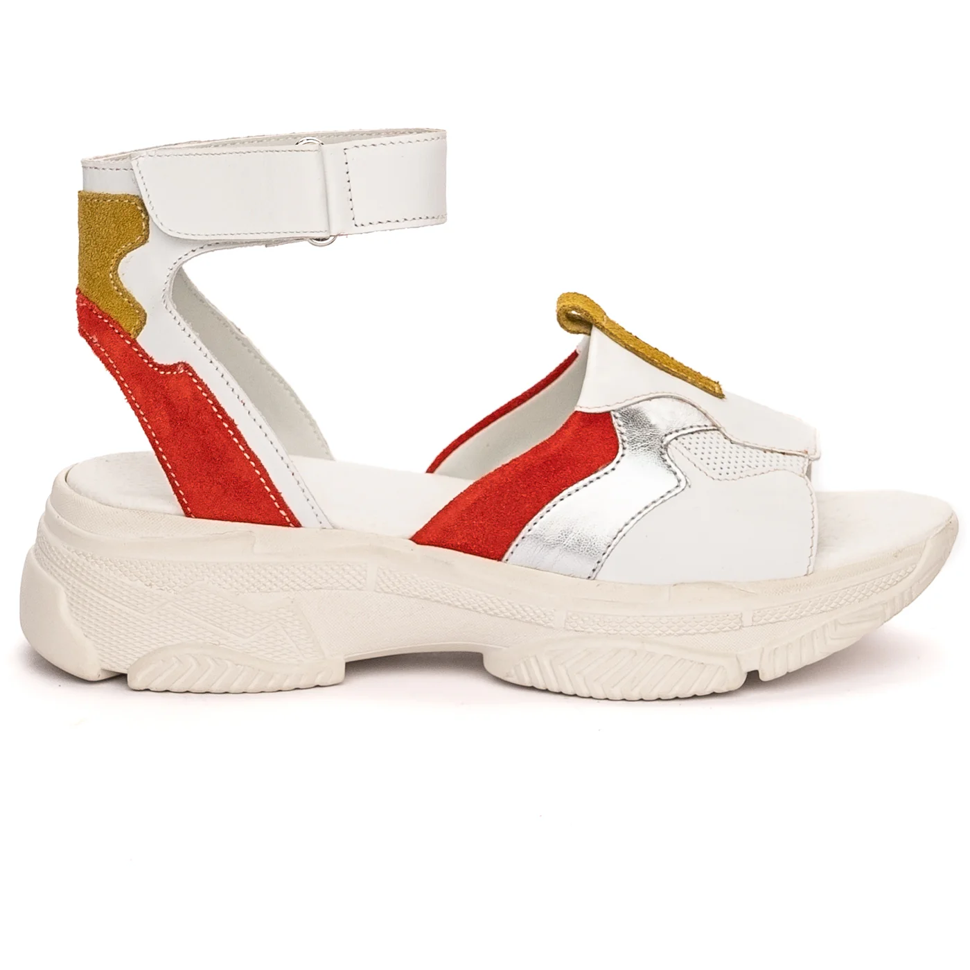Sandale dama din piele naturala multicolor cu platforma 13475 - Image 6