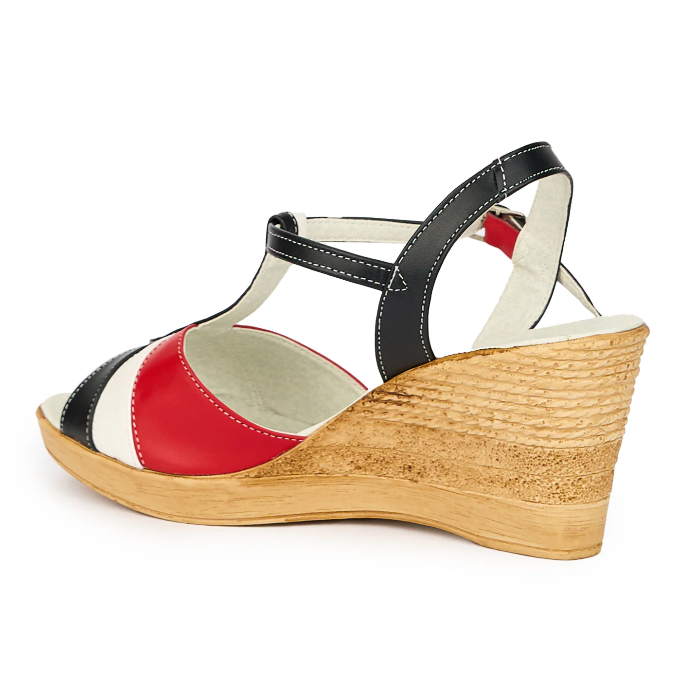 Sandale dama din piele naturala multicolor cu platforma 8 cm 15292 - Image 2