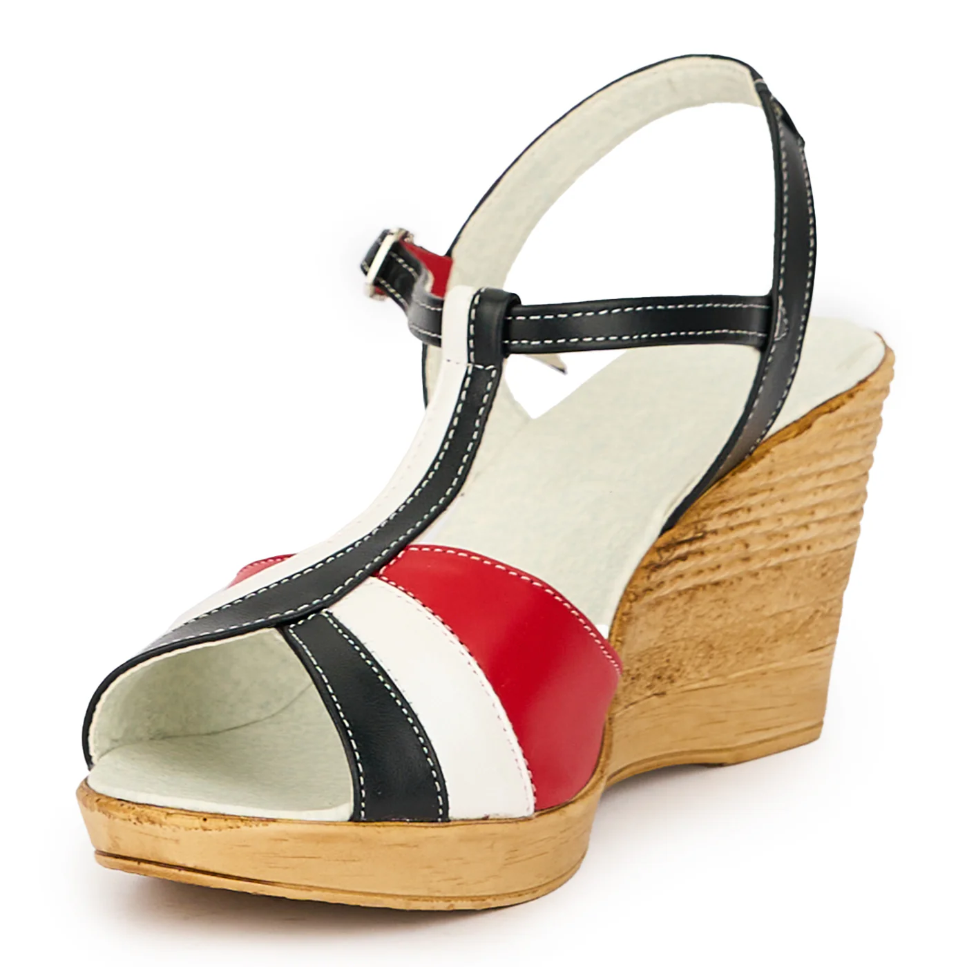 Sandale dama din piele naturala multicolor cu platforma 8 cm 15292 - Image 3