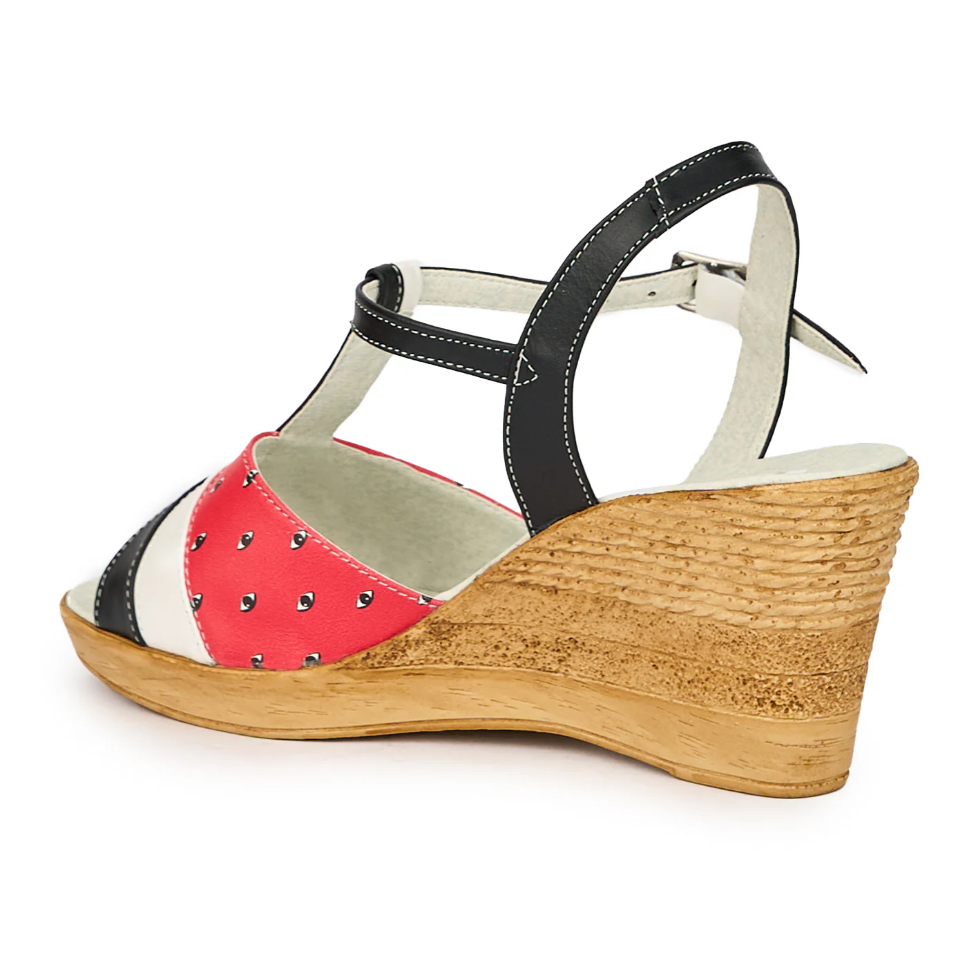 Sandale dama din piele naturala multicolor cu platforma 8 cm 15298 - Image 2
