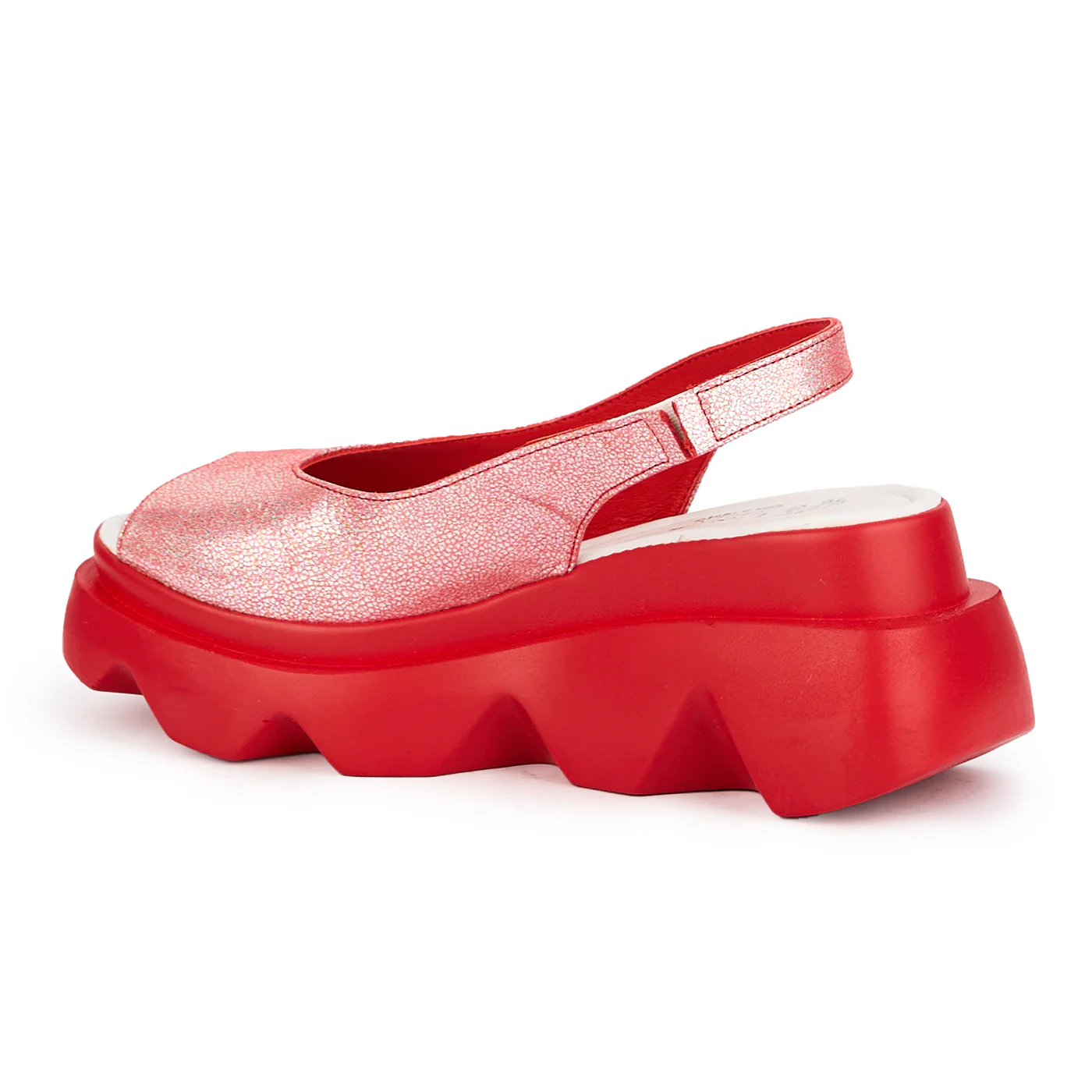 Sandale dama din piele naturala multicolor cu talpa inalta 7 cm 16320 - Image 2