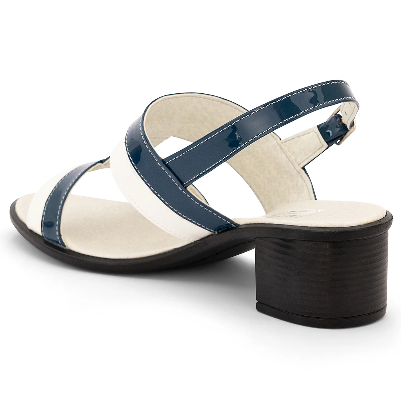 Sandale dama din piele naturala multicolor cu toc 5 cm 14176 - Image 2