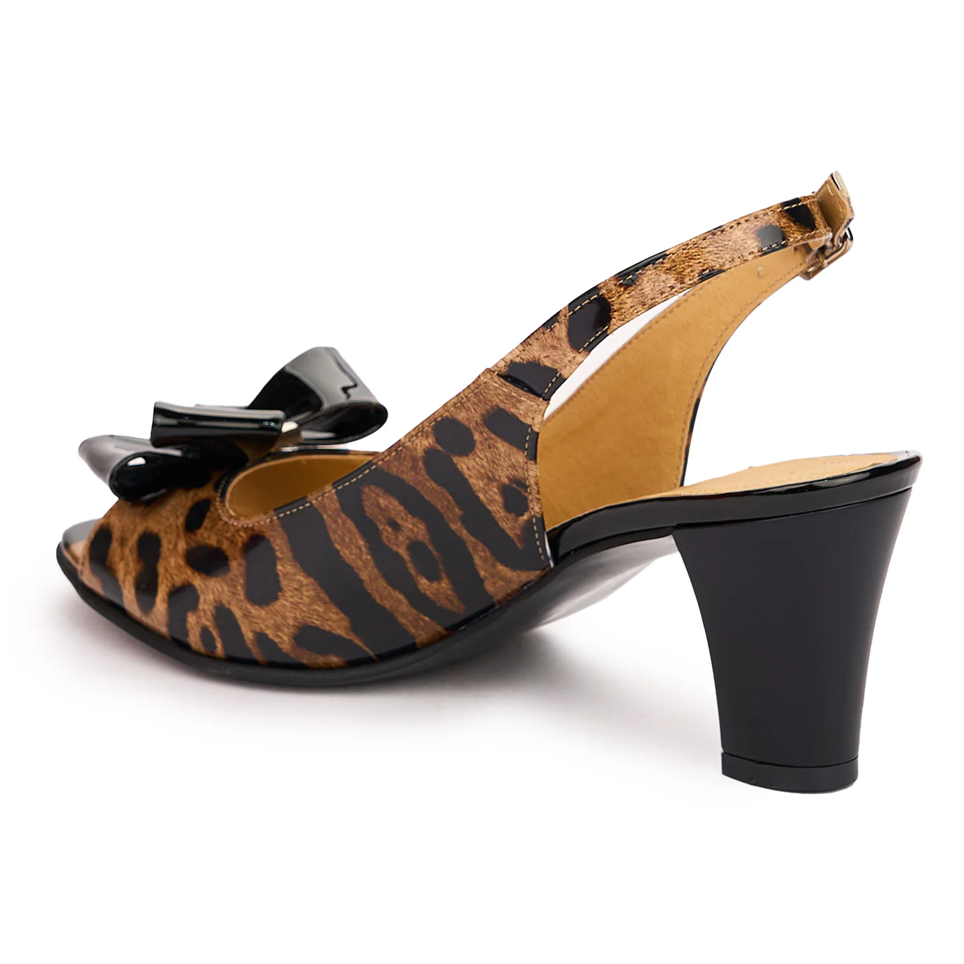 Sandale dama din piele naturala multicolor cu toc gros 13759 - Image 2