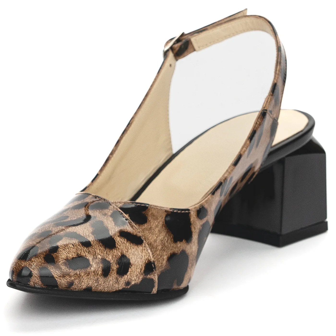 Sandale dama din piele naturala multicolor cu toc gros 6 cm 13854 - Image 3