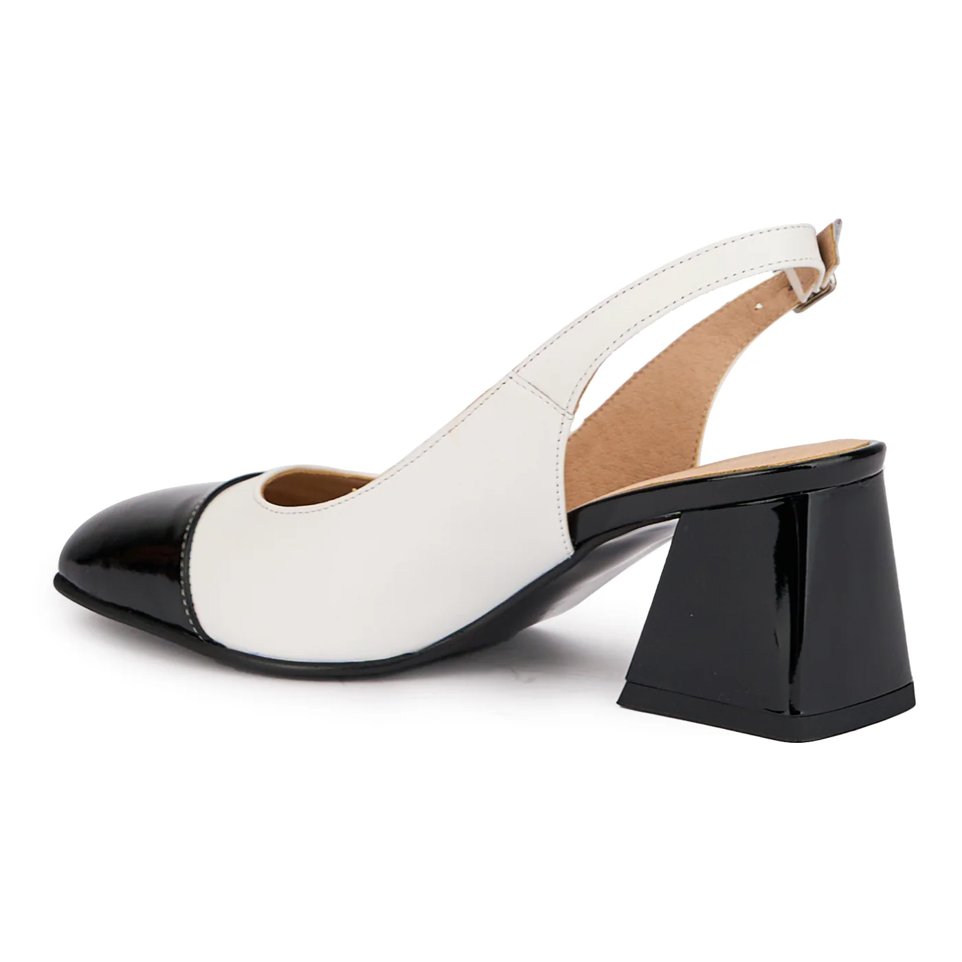 Sandale dama din piele naturala multicolor cu toc gros 6 cm 16907 - Image 2