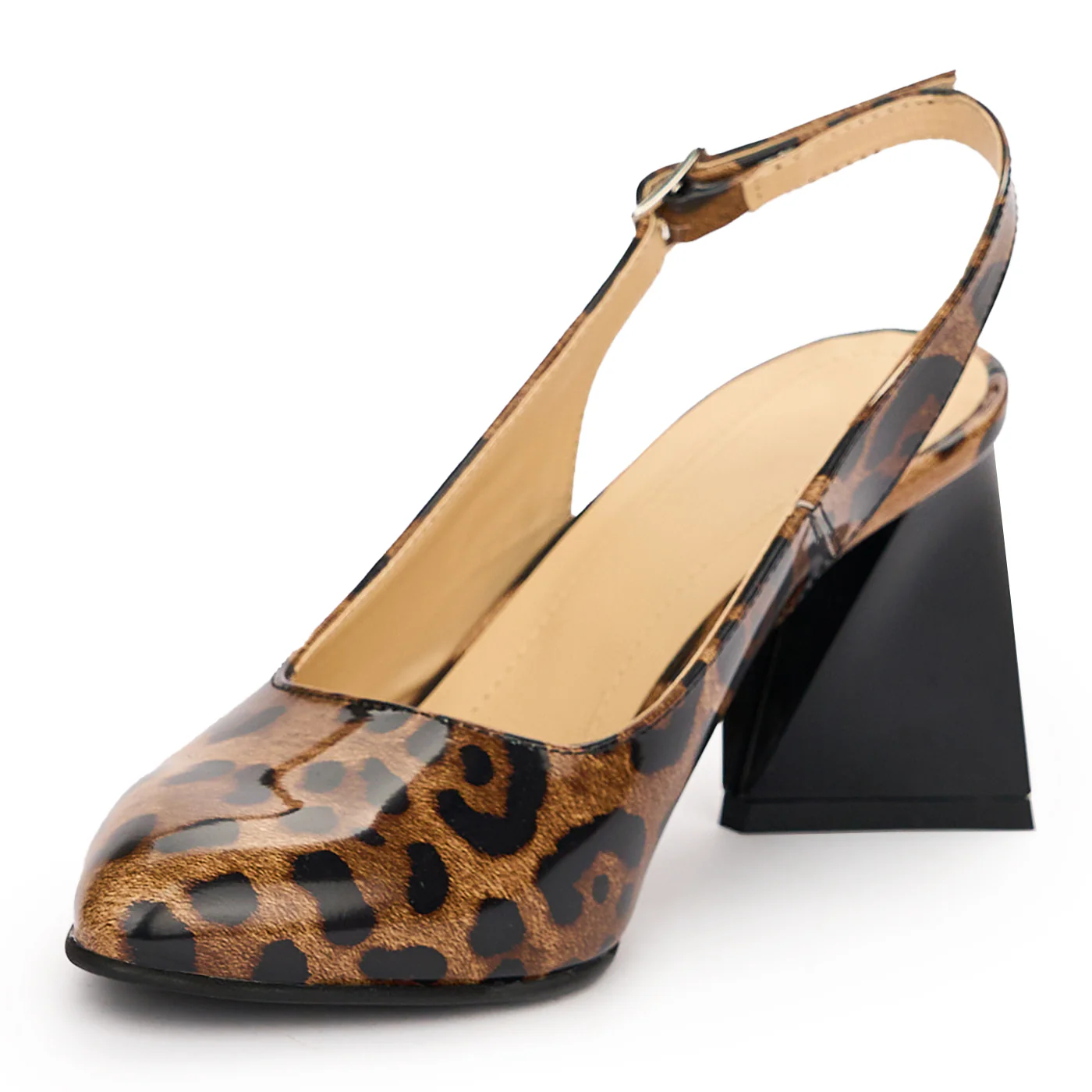 Sandale dama din piele naturala multicolor cu toc gros 7.5 cm 13747 - Image 3