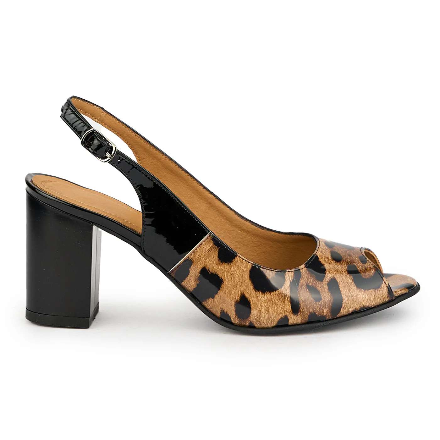Sandale dama din piele naturala multicolor cu toc gros 7.5 cm 15091