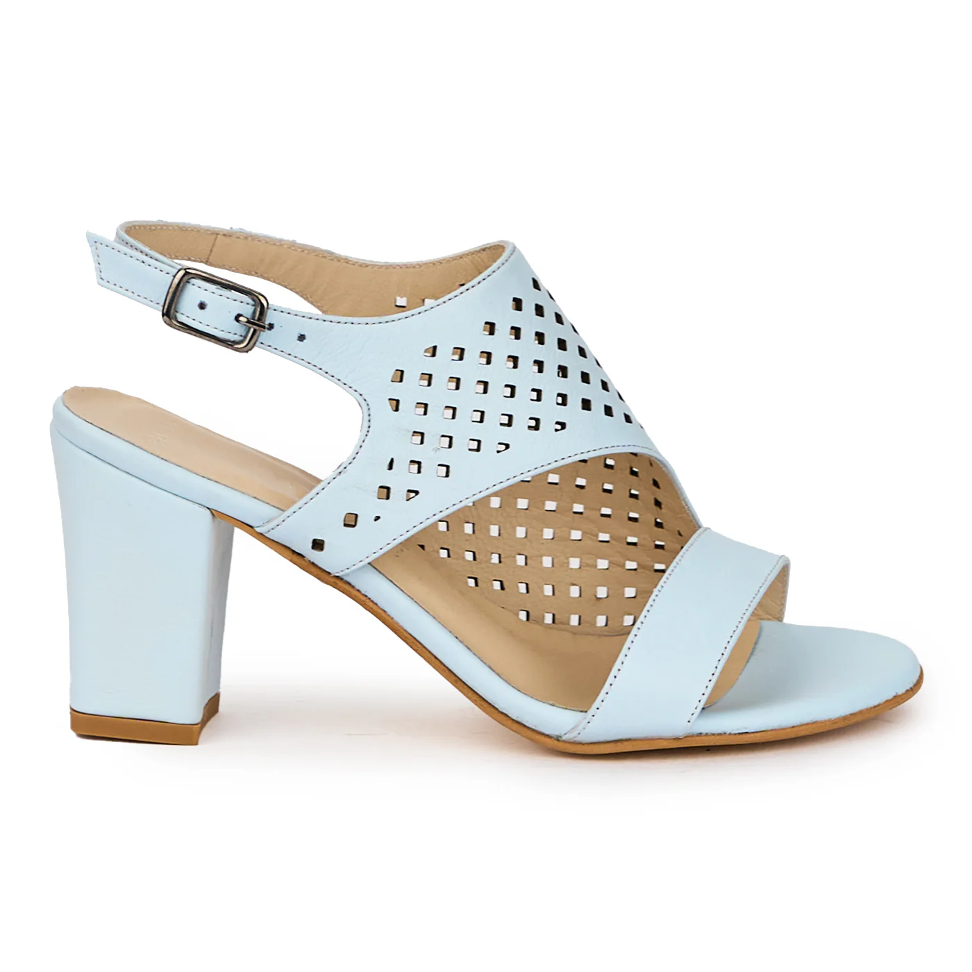 Sandale dama din piele naturala multicolor cu toc gros 7.5 cm 15903