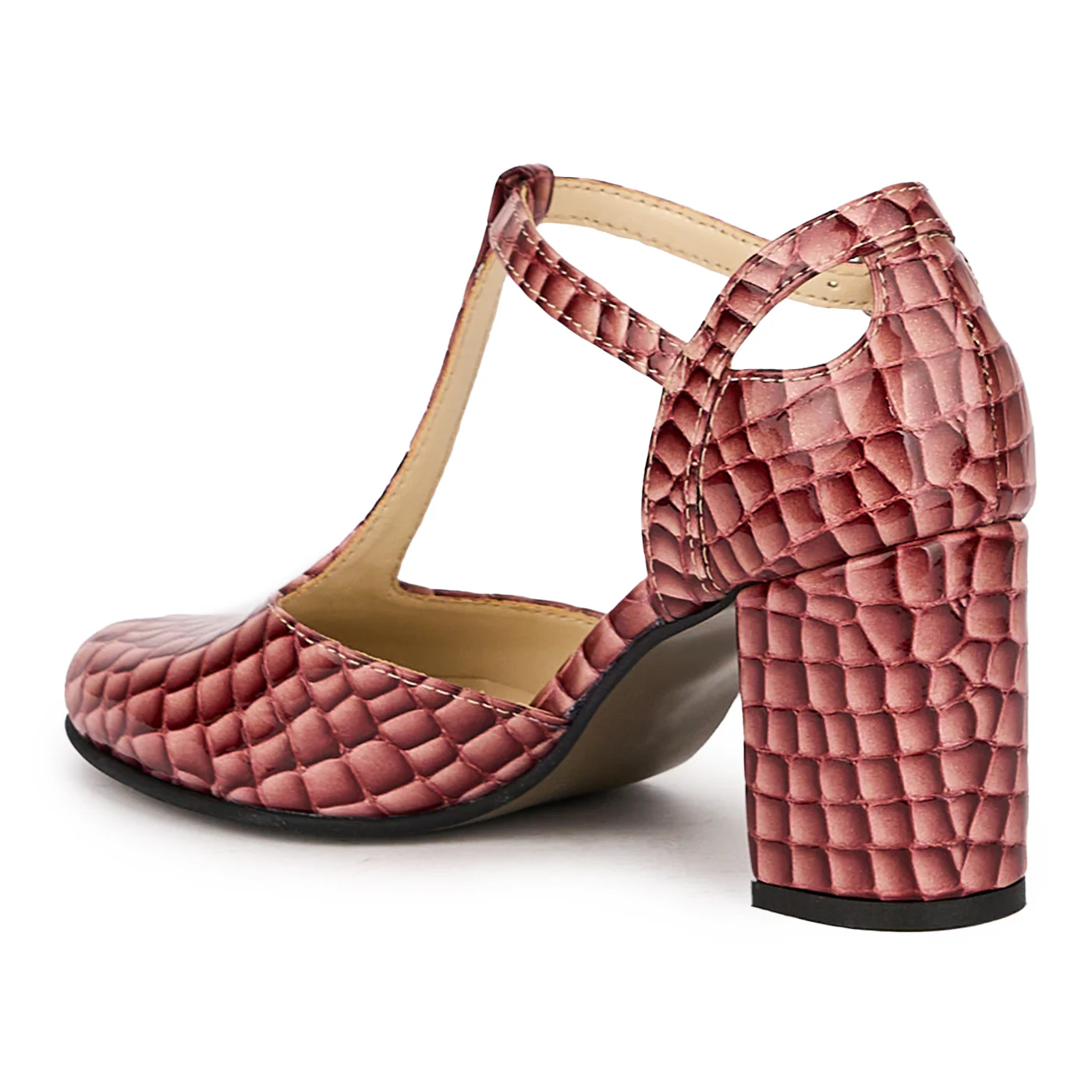 Sandale dama din piele naturala multicolor cu toc gros 7.5 cm 15984 - Image 2