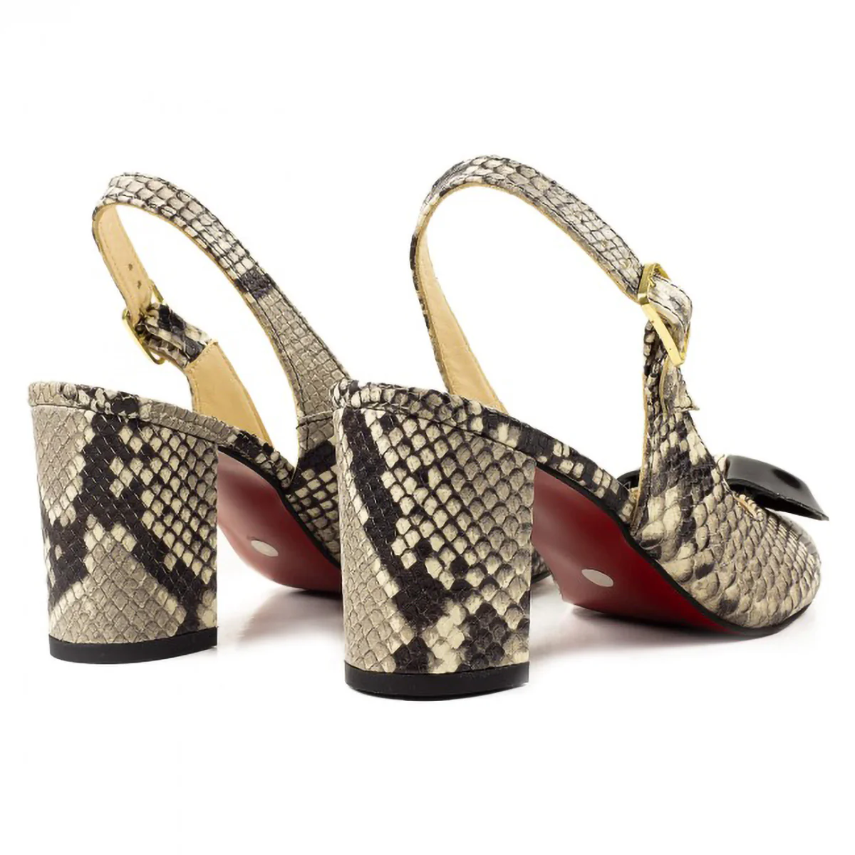 Sandale dama din piele naturala multicolor cu toc gros 8 cm 15797 - Image 3