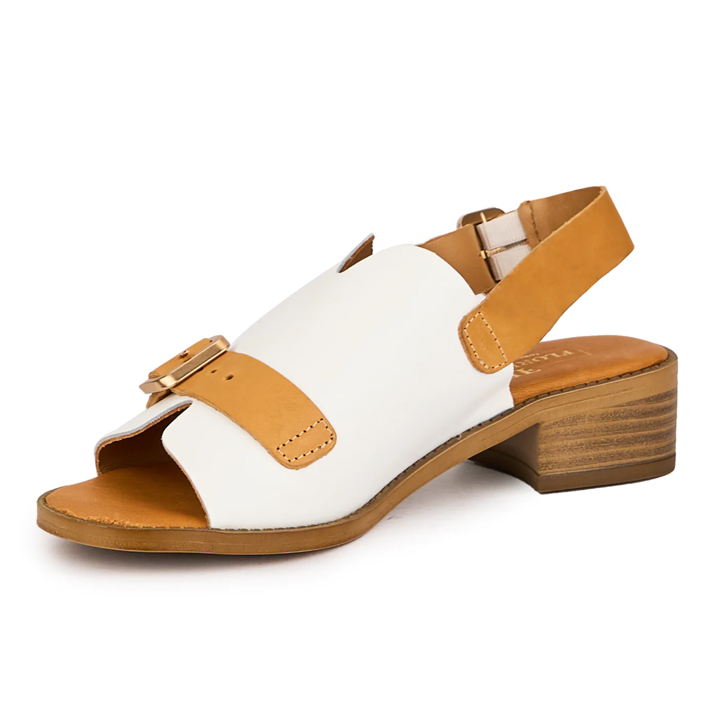 Sandale dama din piele naturala multicolor cu toc mic 3.5 cm 16366 - Image 3