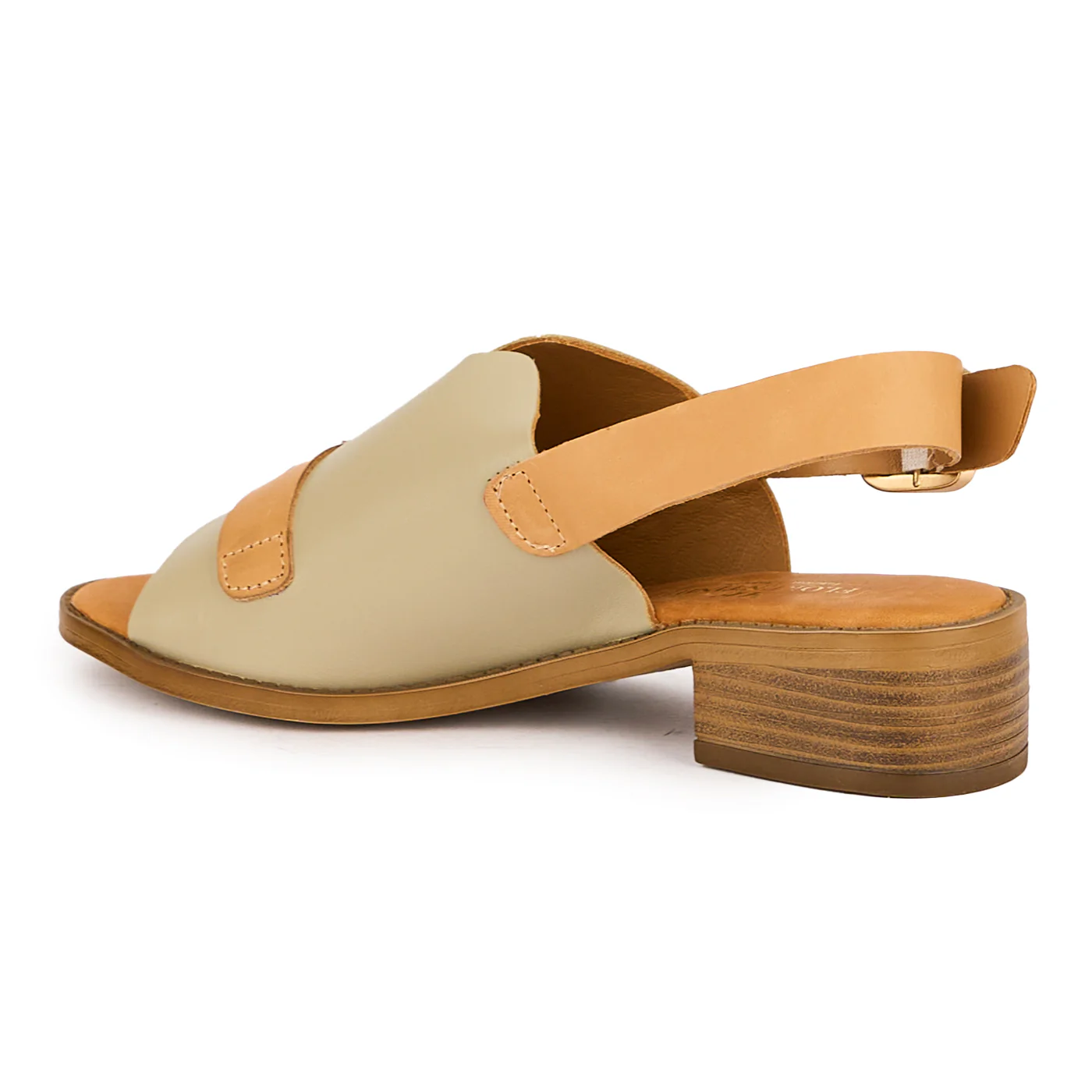 Sandale dama din piele naturala multicolor cu toc mic 3.5 cm 16367 - Image 2