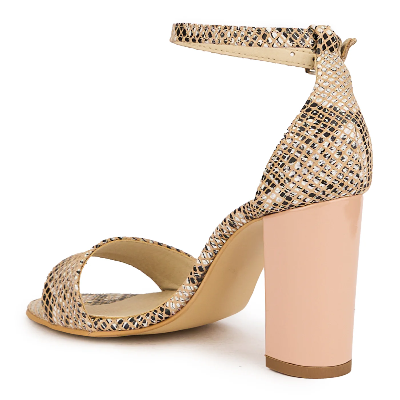 Sandale dama din piele naturala multicolor toc gros 9 cm 16239 - Image 2