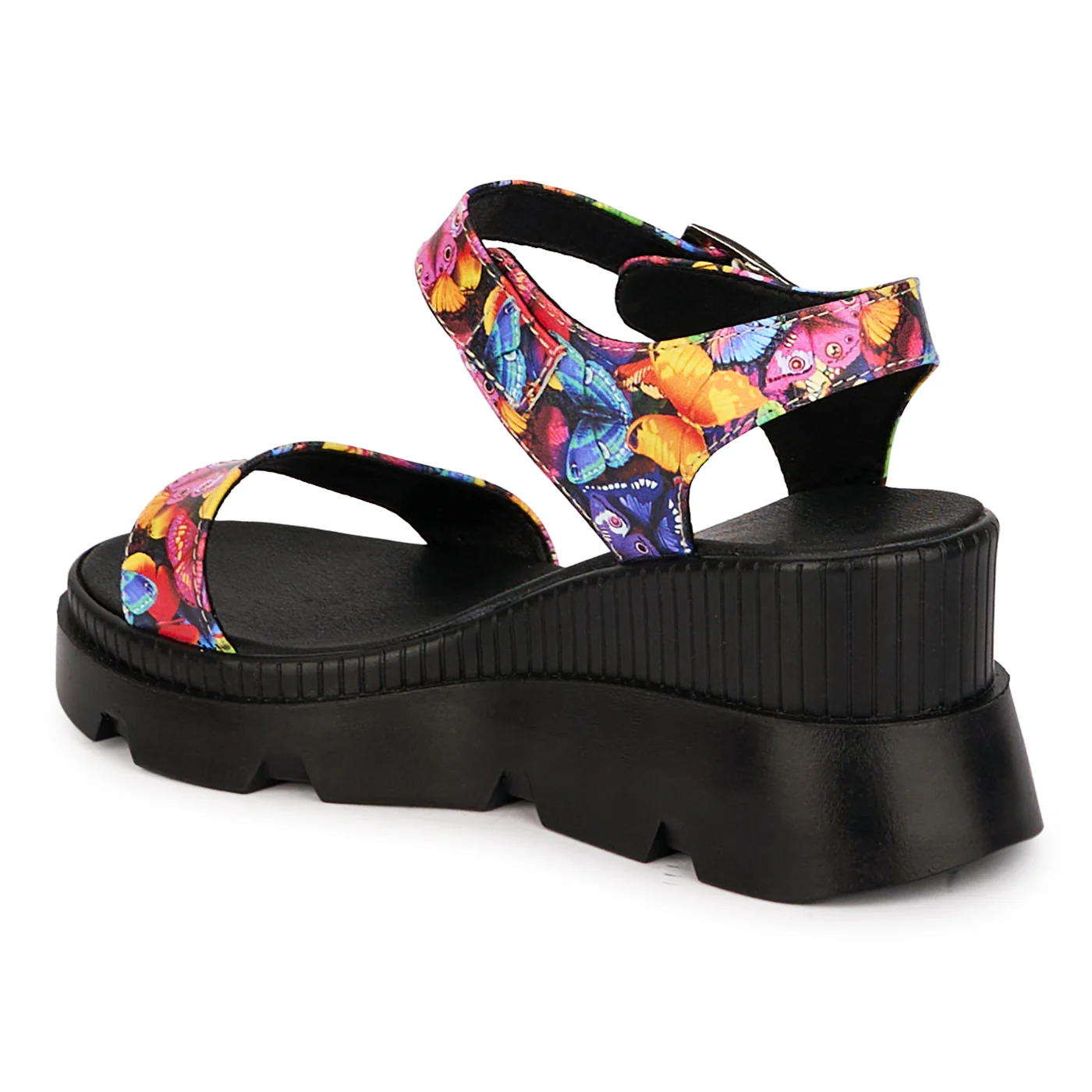 Sandale dama din piele naturala multicolora cu platforma 7 cm 18516 - Image 2