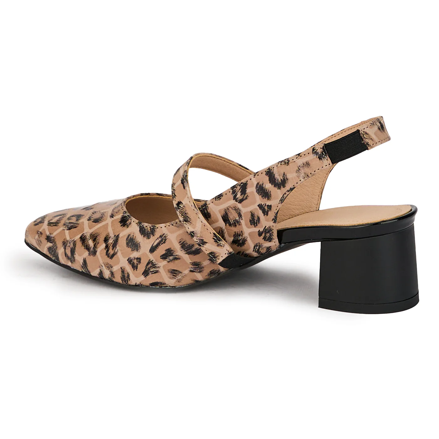Sandale dama din piele naturala multicolora cu toc gros 4.5 cm 18116 - Image 2