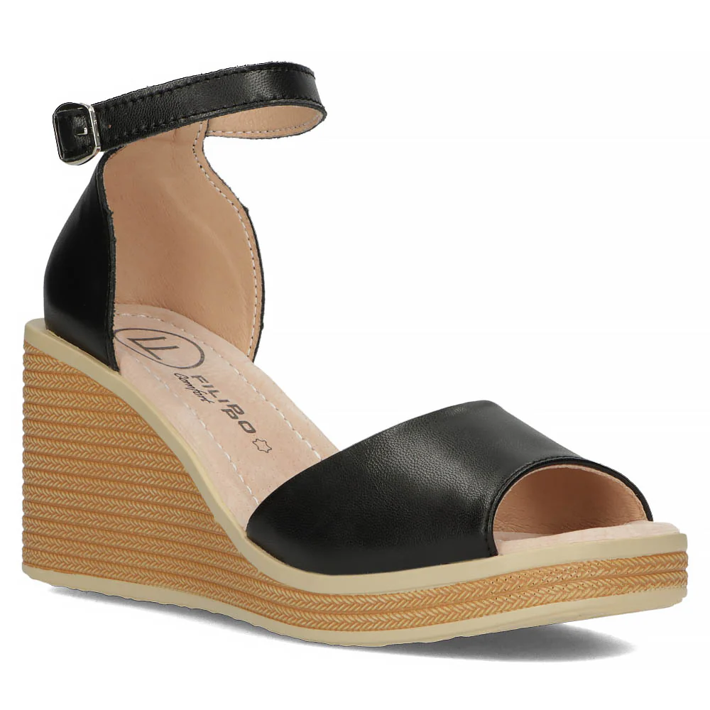 Sandale dama din piele naturala neagra 13313 - Image 3
