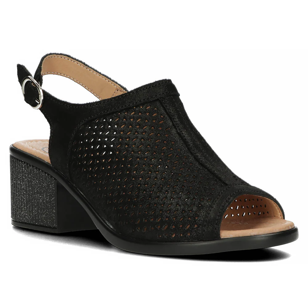 Sandale dama din piele naturala neagra 13316 - Image 2