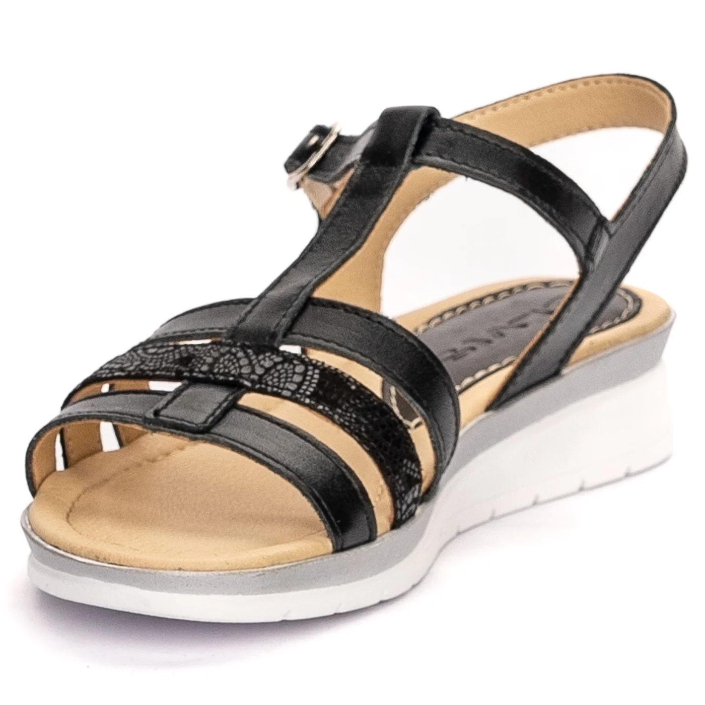 Sandale dama din piele naturala neagra 13450 - Image 3
