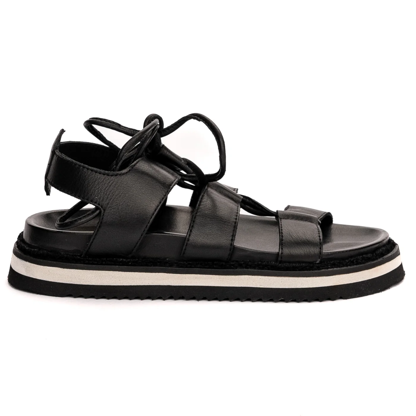 Sandale dama din piele naturala neagra 13485