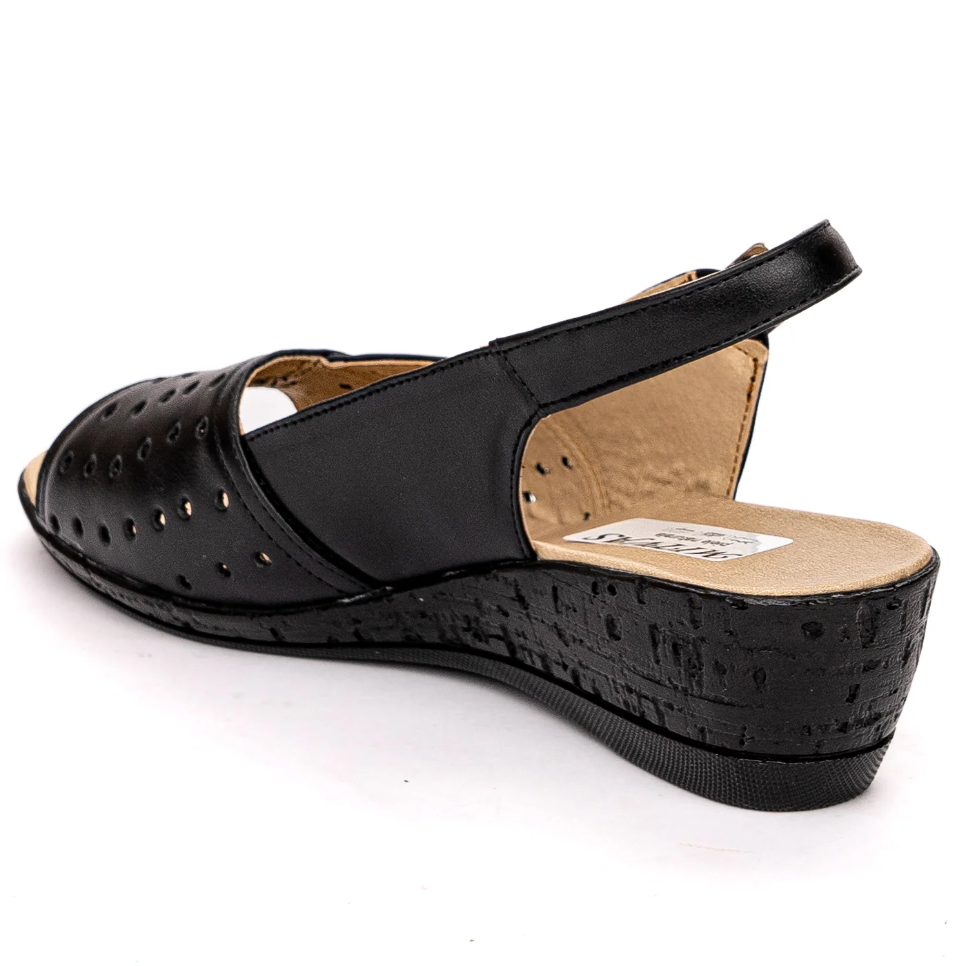 Sandale dama din piele naturala neagra 13688 - Image 2